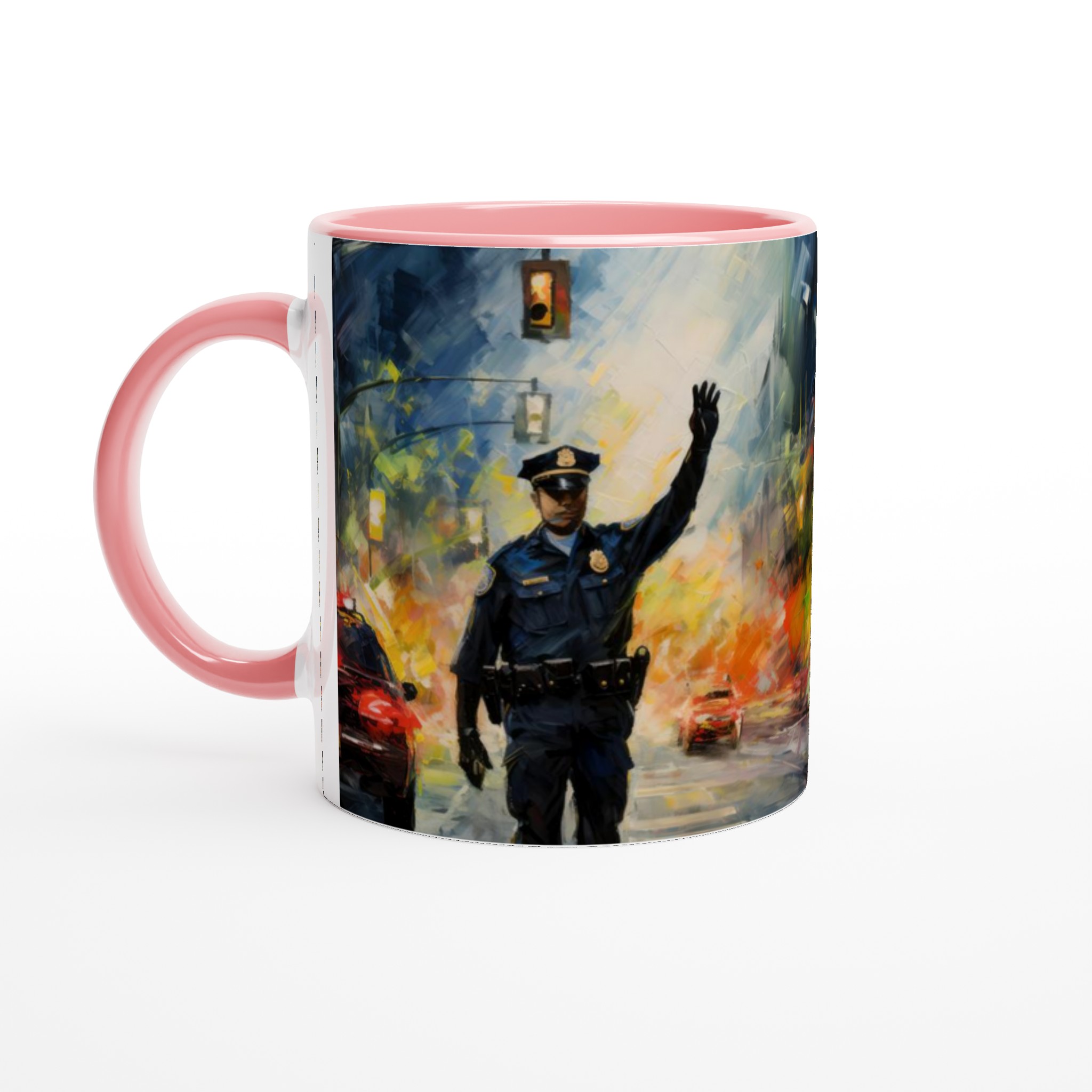 Vit 11oz keramisk mugg med levande konstnärligt stadsmotiv i sju färgstarka nyanser 6 91fd6a70-fc6c-4418-8b3f-8ac4069c6a68