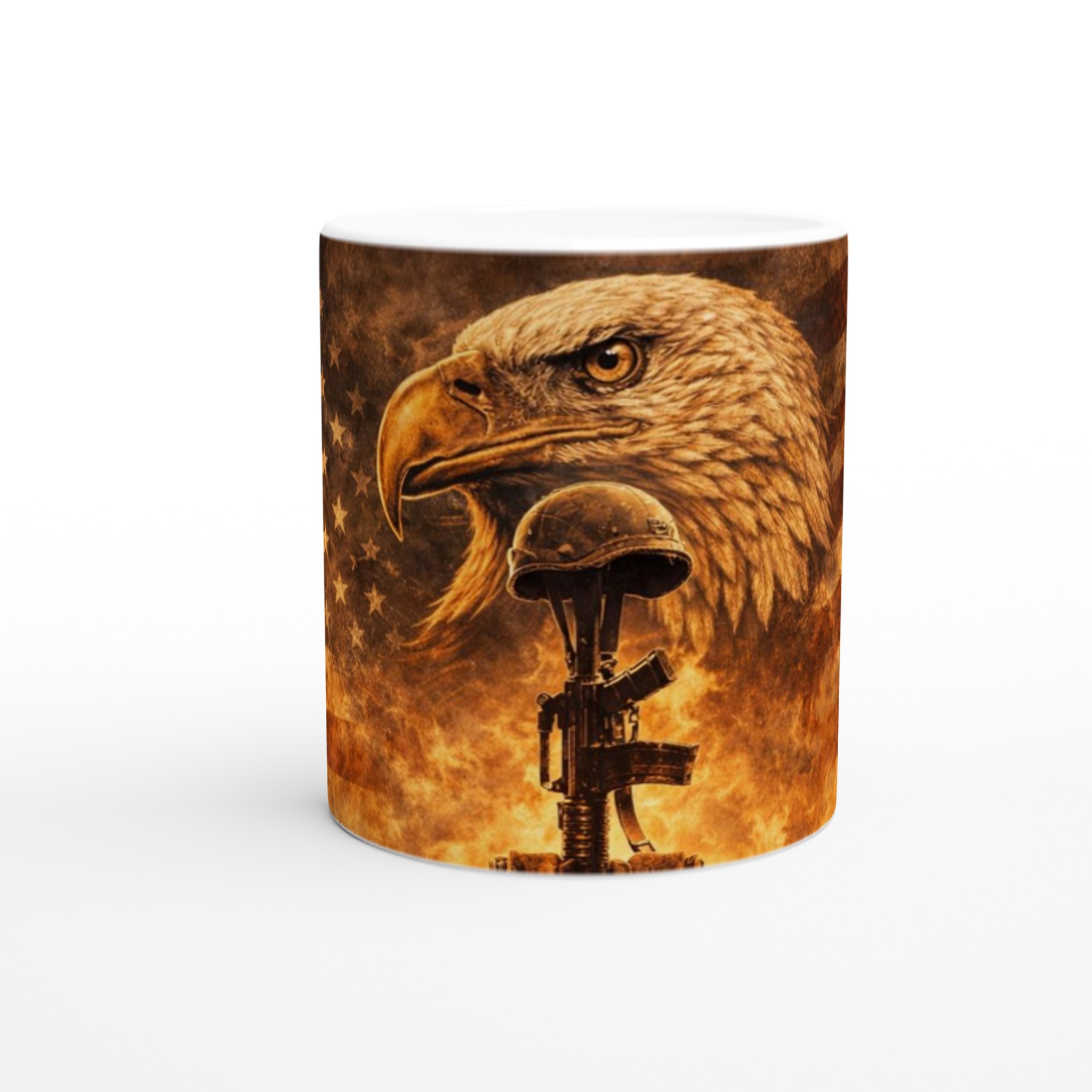 Vit 11oz Keramisk Mugg med Stark Patriotisk Design – Välj Bland Sju Livfulla Färger 8 920529df-c9fd-45d8-8b1b-48e911645ff1