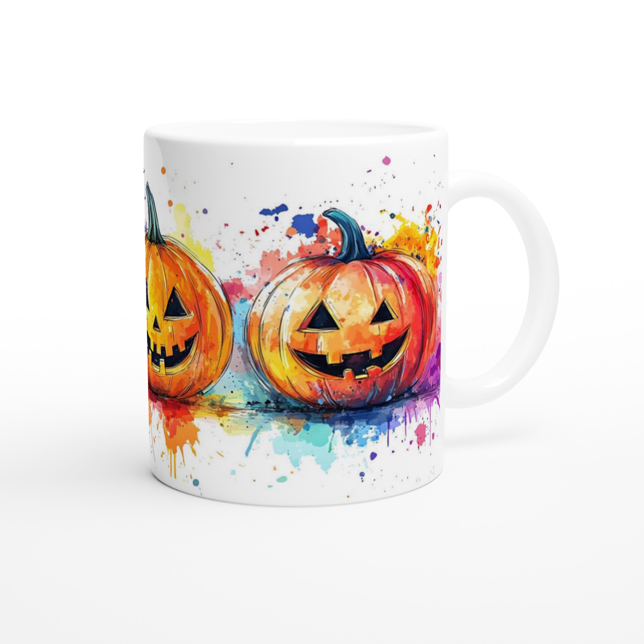 Färgsprakande Halloween-Mugg – Lekfull Jack-o'-Lantern i Akvarellstil, Välj bland 7 Livfulla Färger! 9 9233486e-9c0a-4d88-a4fc-21d325735eff