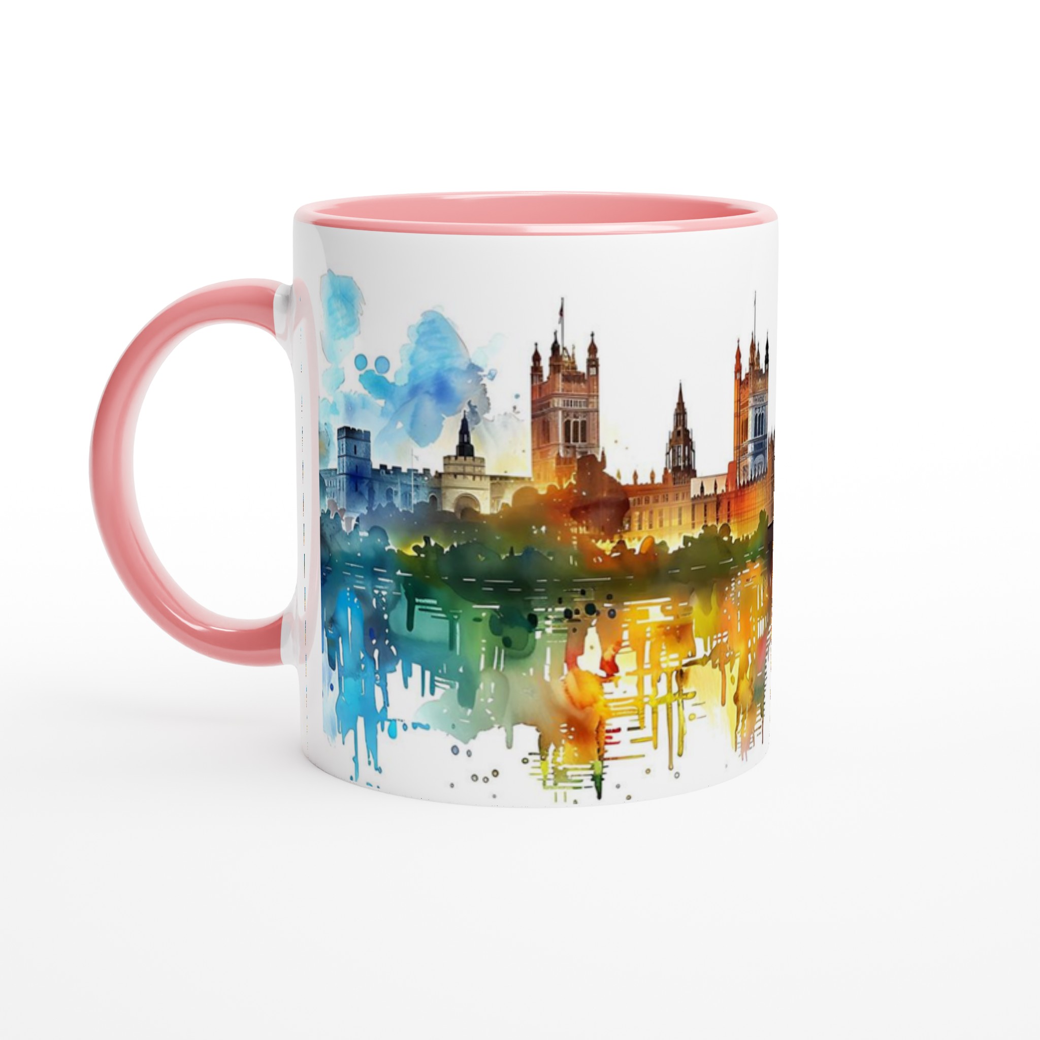 London Watercolor Skyline Mugg – Konstnärlig Siluett i Glada Färger, 11 oz 6 92480681-2f78-4131-8fa0-951104374f37