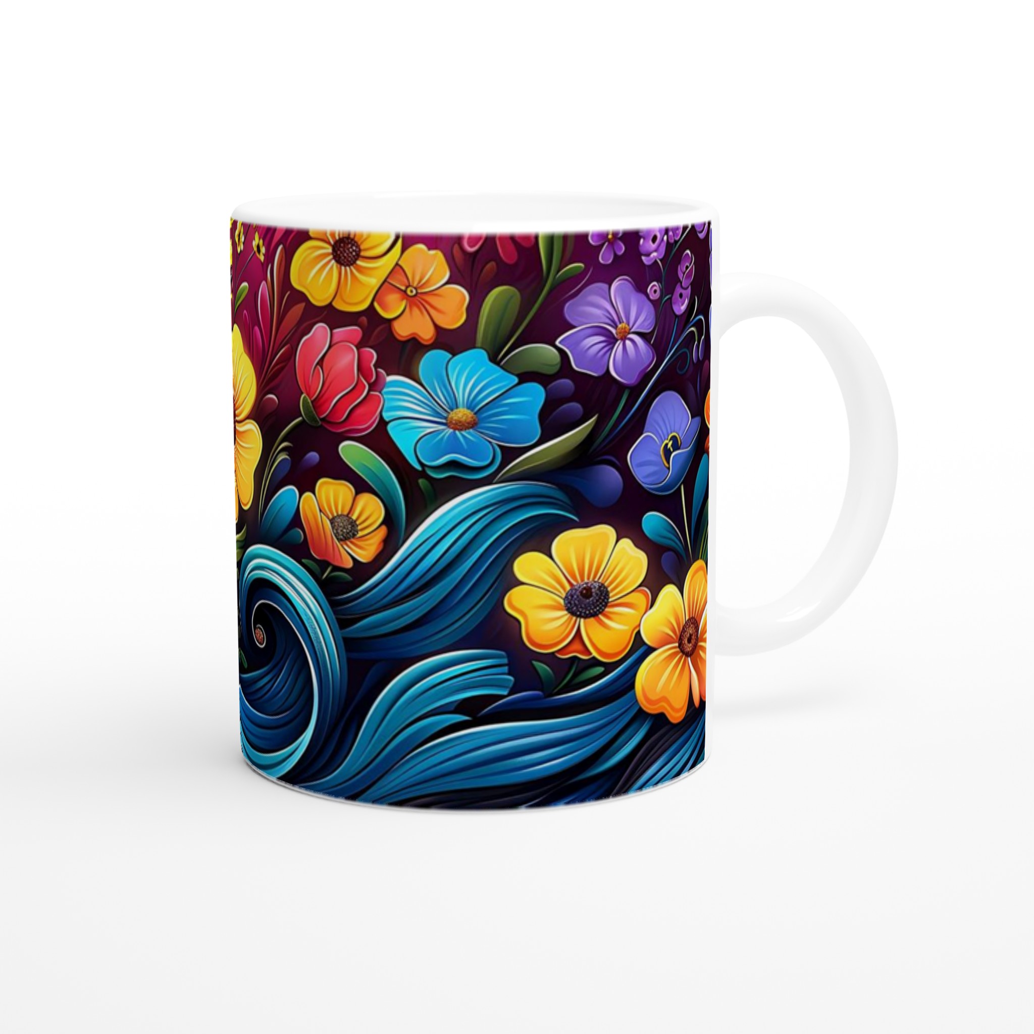 Blomstrande Keramisk Mugg 11oz – Välj bland 7 Livfulla Färger för Din Perfekta Kaffestund 9 92bf14d6-24aa-4163-9526-40091ac800f6