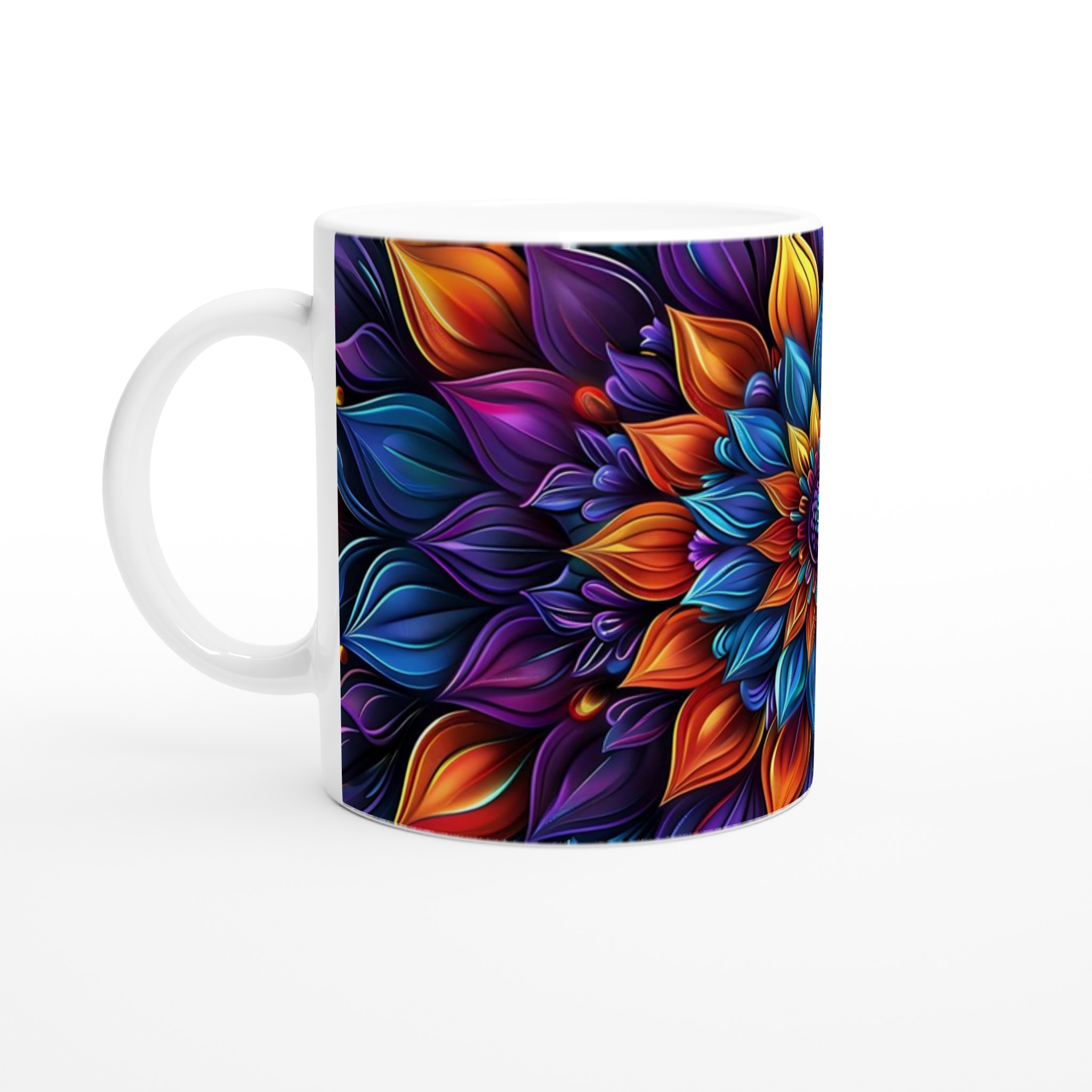 Abstrakt Mandala Konst Mugg – Livfulla Lila och Orange Nyanser – 11oz Keramikmugg 1 92d1b62c-8f98-4bff-917e-c93d2c3b8680