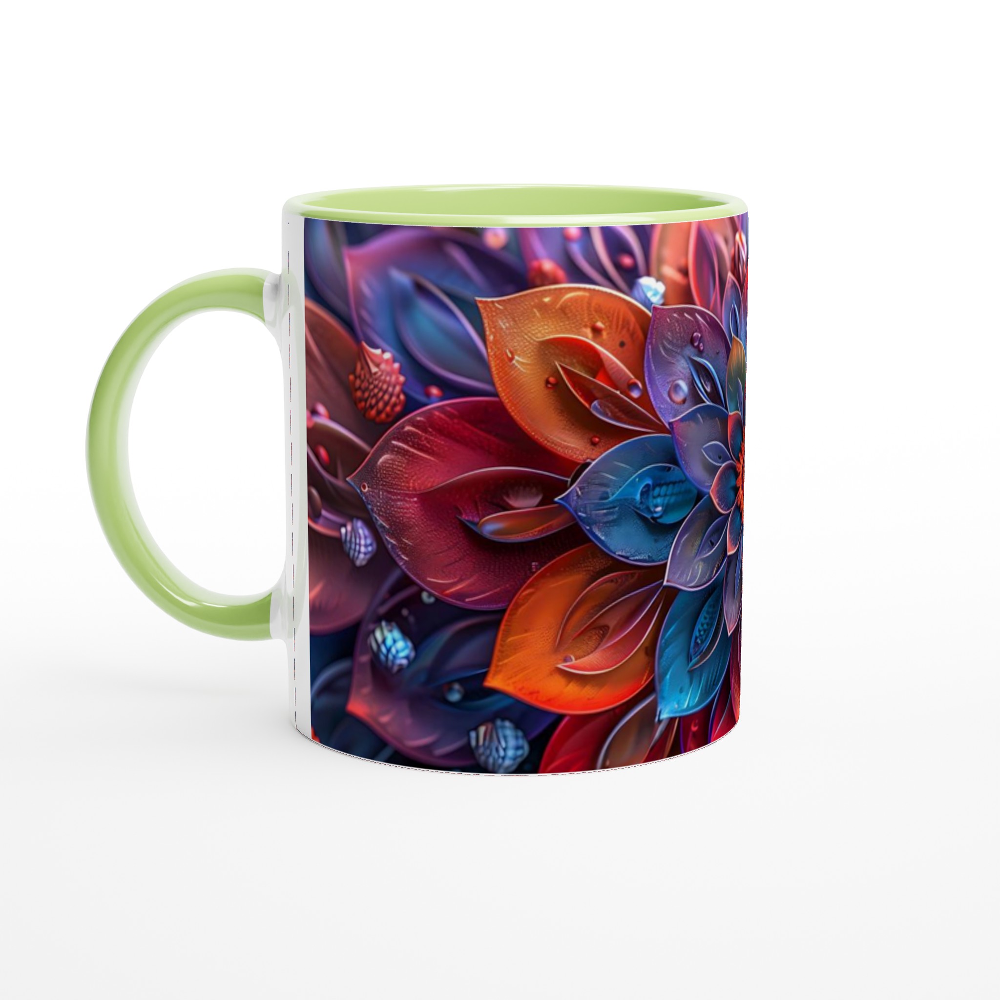 Abstrakt Mandala 11oz Keramisk Mugg – Konstfull Design i Levande Färger för Kaffeälskaren 7 92d6778e-0934-4374-b0d1-ddeb39bc7c3e