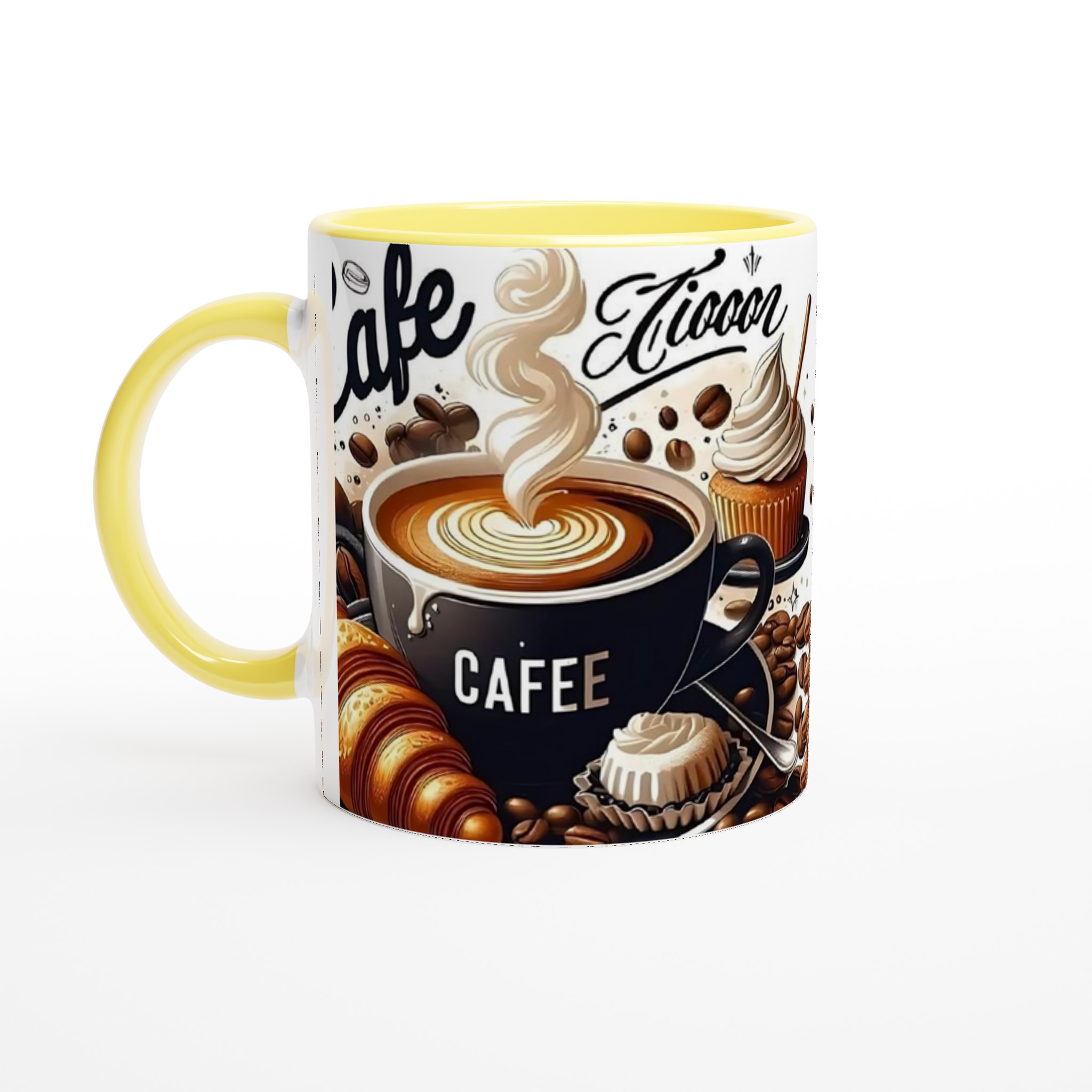 Vit 11oz keramisk mugg med kaffemotiv – välj din favoritfärg för varje kaffestund 3 9325c1e9-b8a8-4877-8168-f256e50f485b