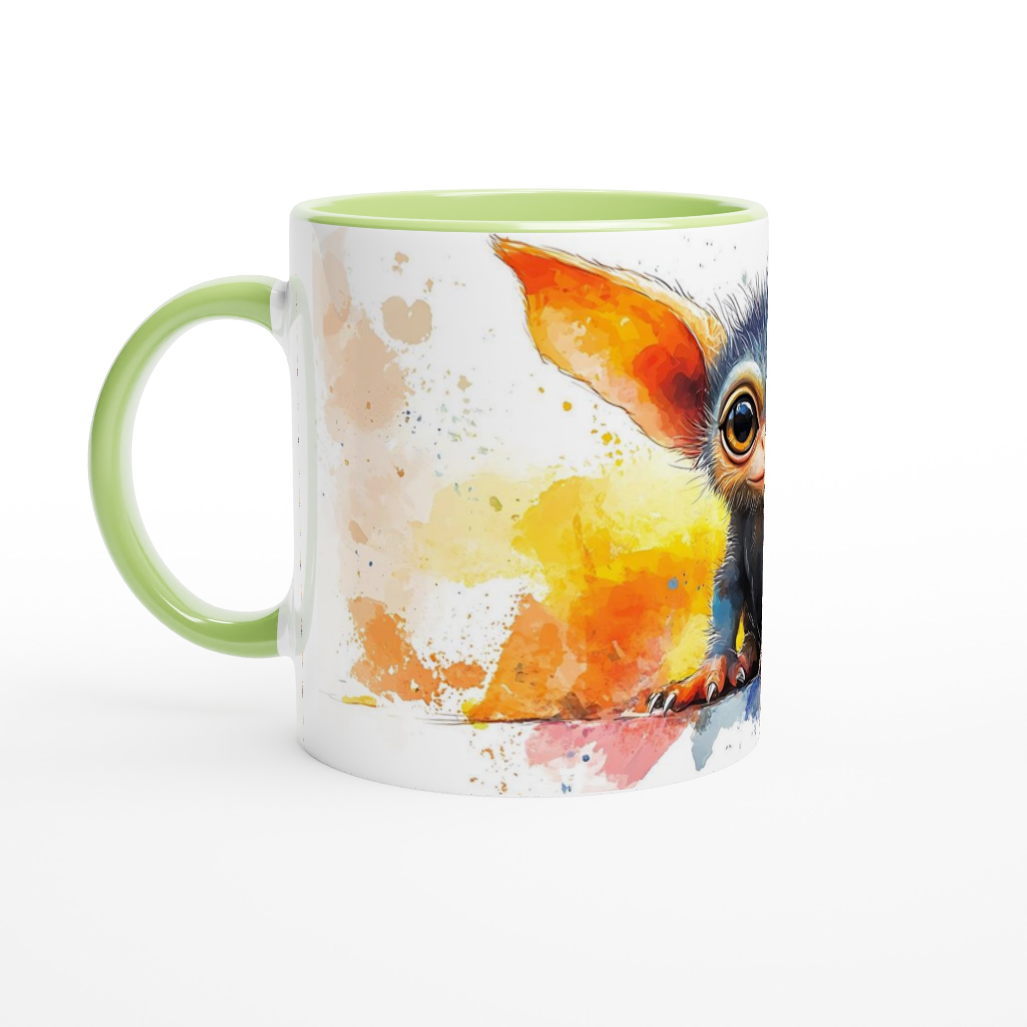 Magical Critter Akvarell Mugg – Vit 11oz Keramisk Mugg med Färgstarkt Tryck 7 93352f8b-47b6-4a2d-a145-39826a83cbb2