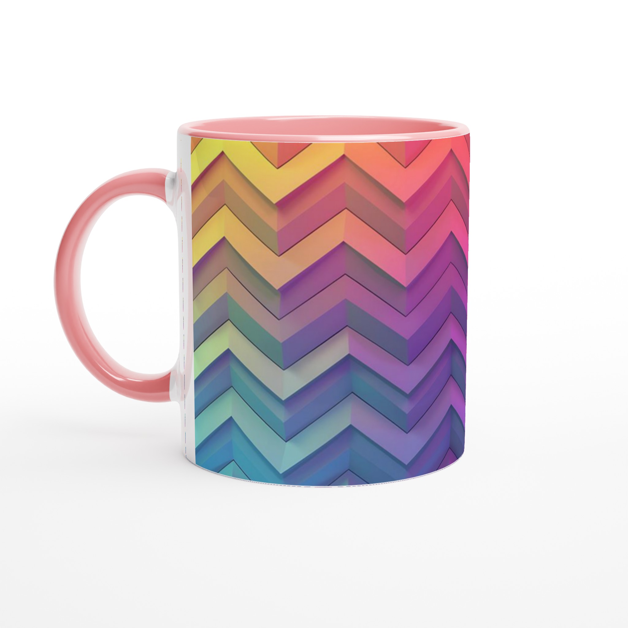 Chevron Rainbow Kaffemugg – Färgsprakande 11oz Keramikmugg för en pigg start på dagen 6 935fbd09-b8d9-44f2-a7a8-259cae0b5ff9