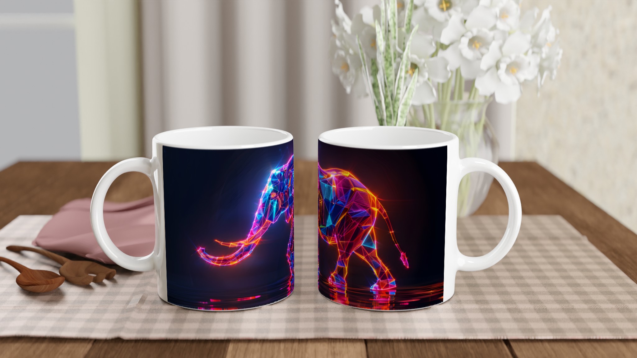 Digital Elephant Neon Glöd - 11oz Keramikmugg 10 9365633d-da94-4a03-ba87-0213b7c1c74e