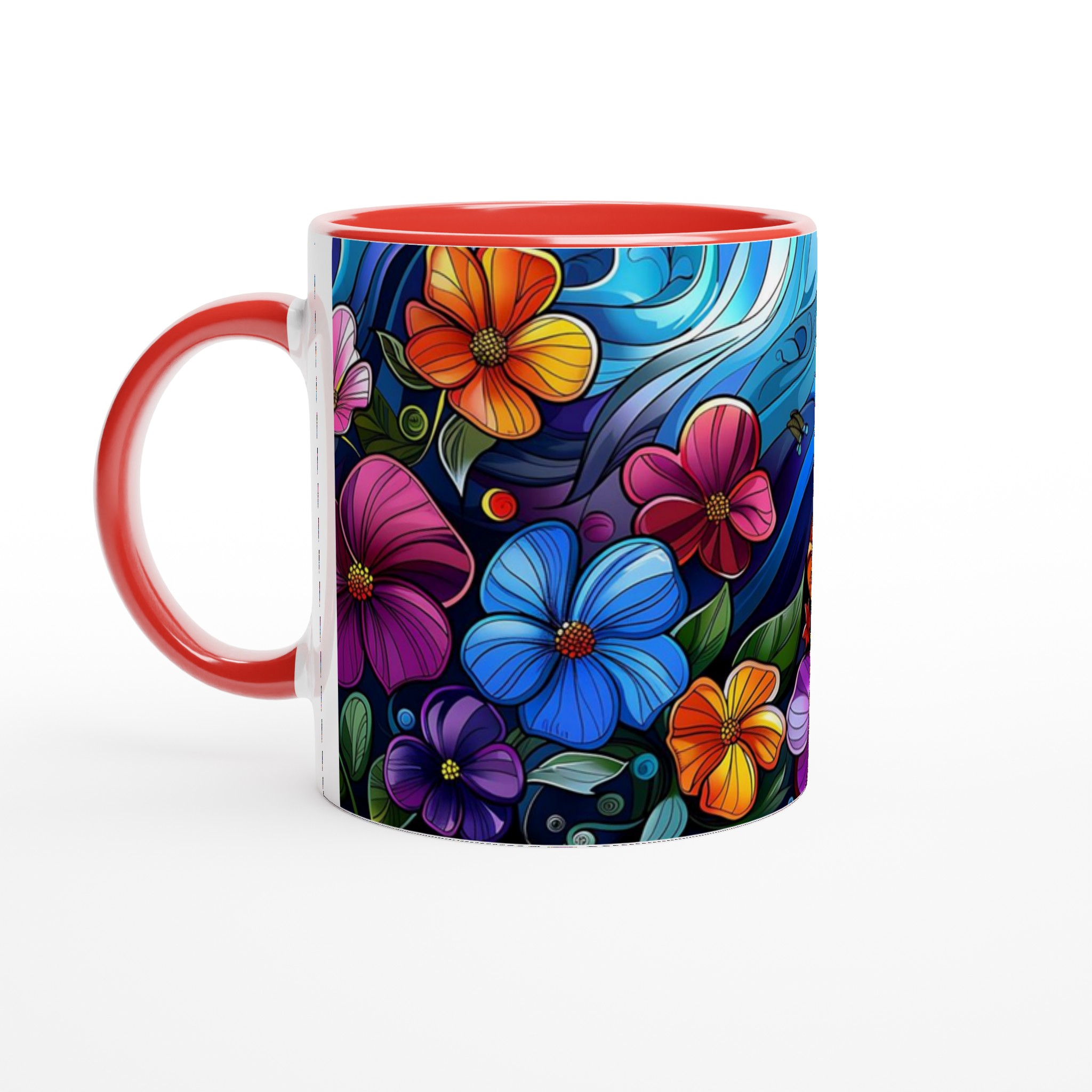 Mångfärgad Floral 11oz Keramikmugg - Lyxigt Tryck med Dina Valbara Färger! 5 937909f6-f58b-4b7a-b370-c266df9bb836