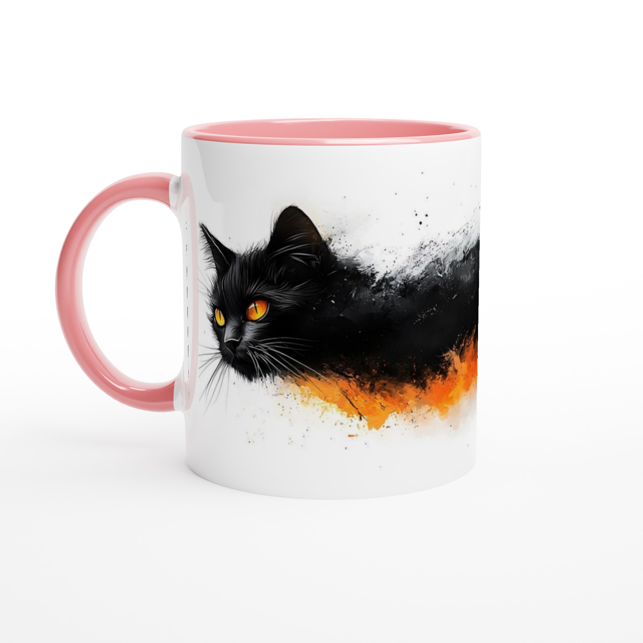 Mystisk Svart Katt Keramisk Mugg - Eldiga Ögon, Konstnärlig Design i Ditt Val av Färg 6 93b5d172-6aca-4322-8a6b-1035ad0dc59a