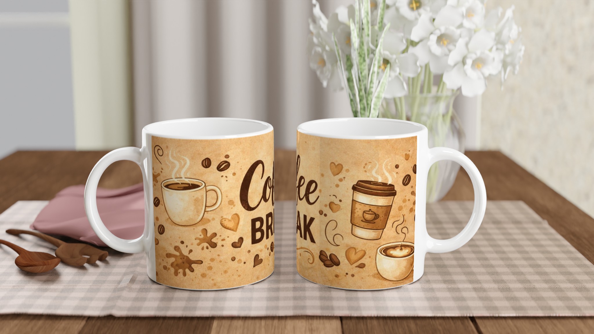 Vit 11oz Keramisk Mugg – Coffee Break Edition in Your Choice of Vibrant Colors 10 93b684d1-0e40-4577-989e-e99907b1b26f
