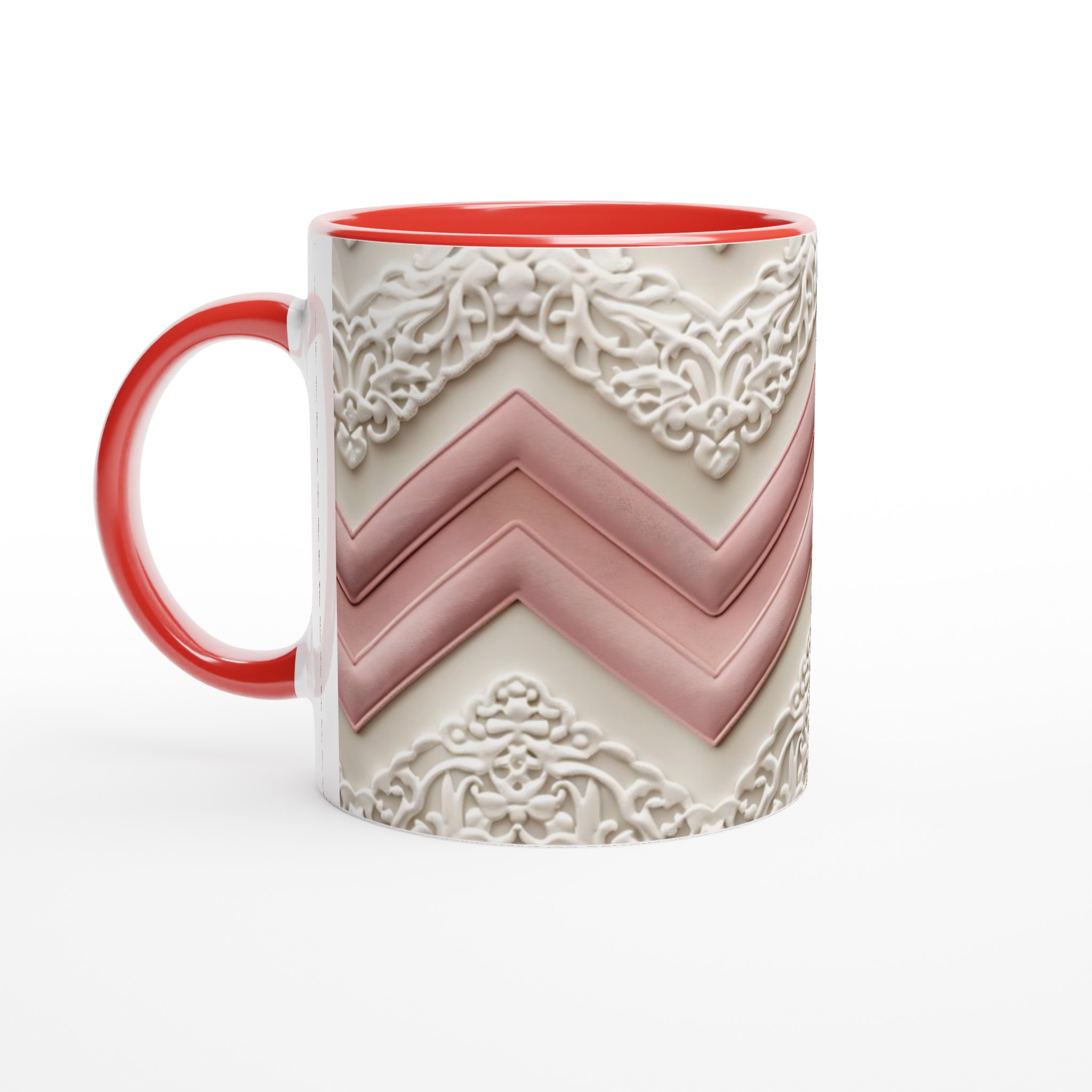 Elegant Vågmönstrad Keramikmugg – Pastellrosa & Vita Detaljer, 11oz – Välj bland 7 Färger! 5 93d9f0b9-0ea8-433a-a498-0867b54ab9ad