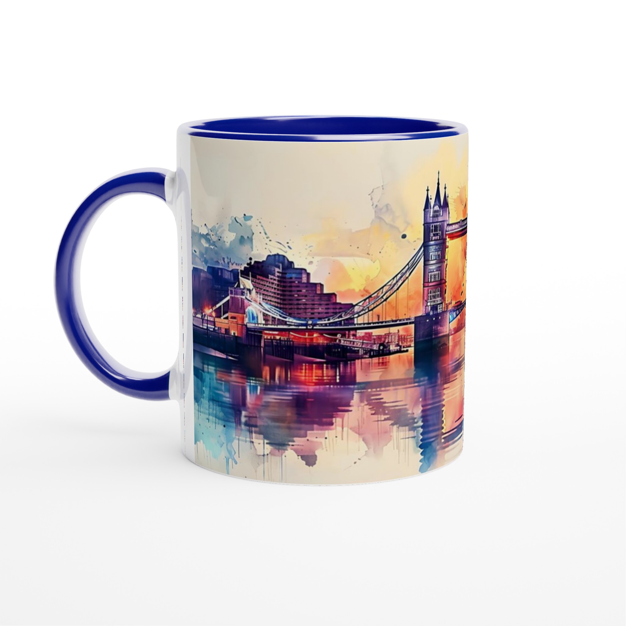 London Bridge Akvarellmugg – Konstnärligt Stadsscapes, 11oz Keramikmugg i ditt val av sju livliga färger 2 93e9c0ec-9c02-447e-92b7-6a3c8d0ee9f2