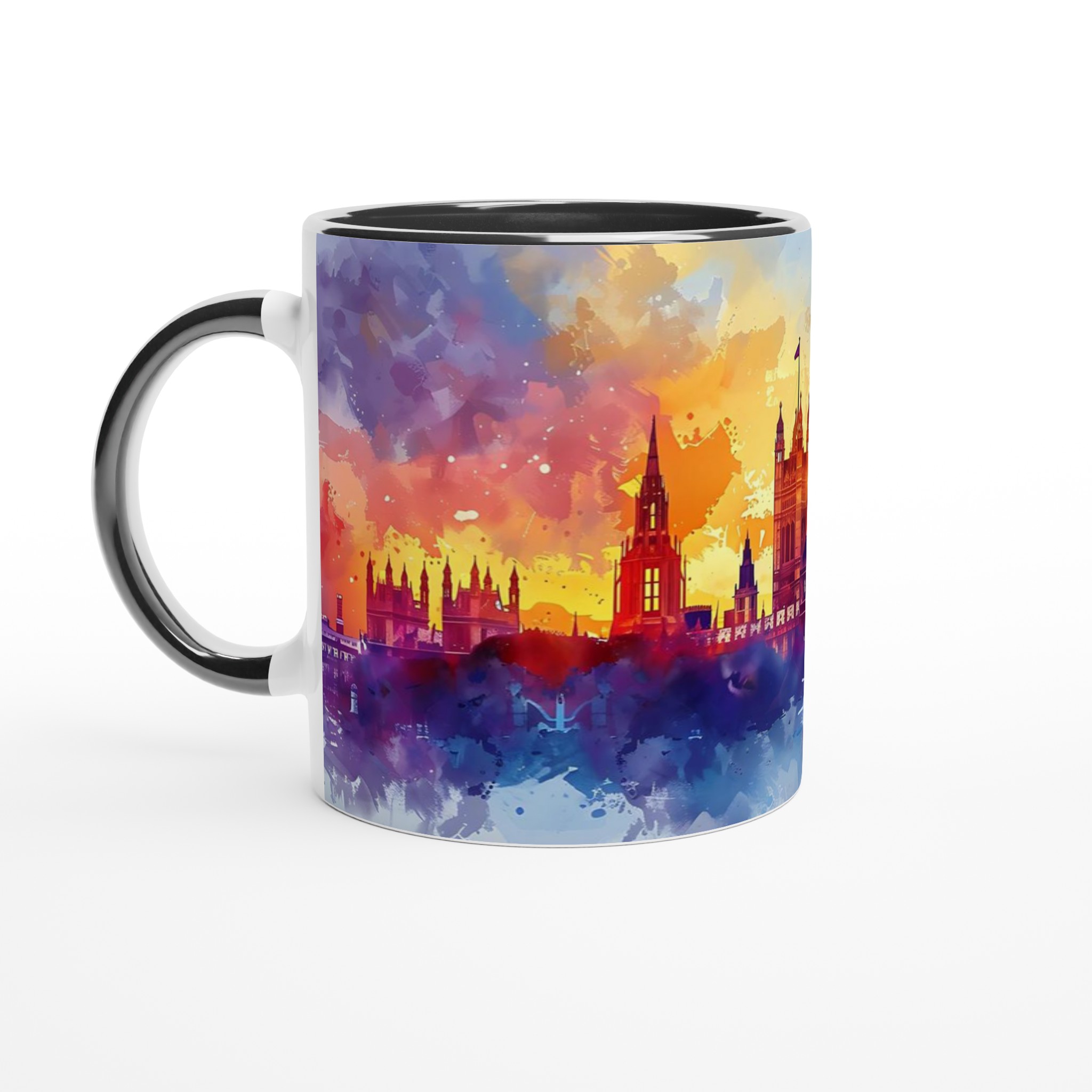 London Watercolor Skyline 11oz Keramisk Mugg - Välj bland flera livfulla färger 4 93ec08a2-9f61-4277-89f0-5b6f1a4f9701