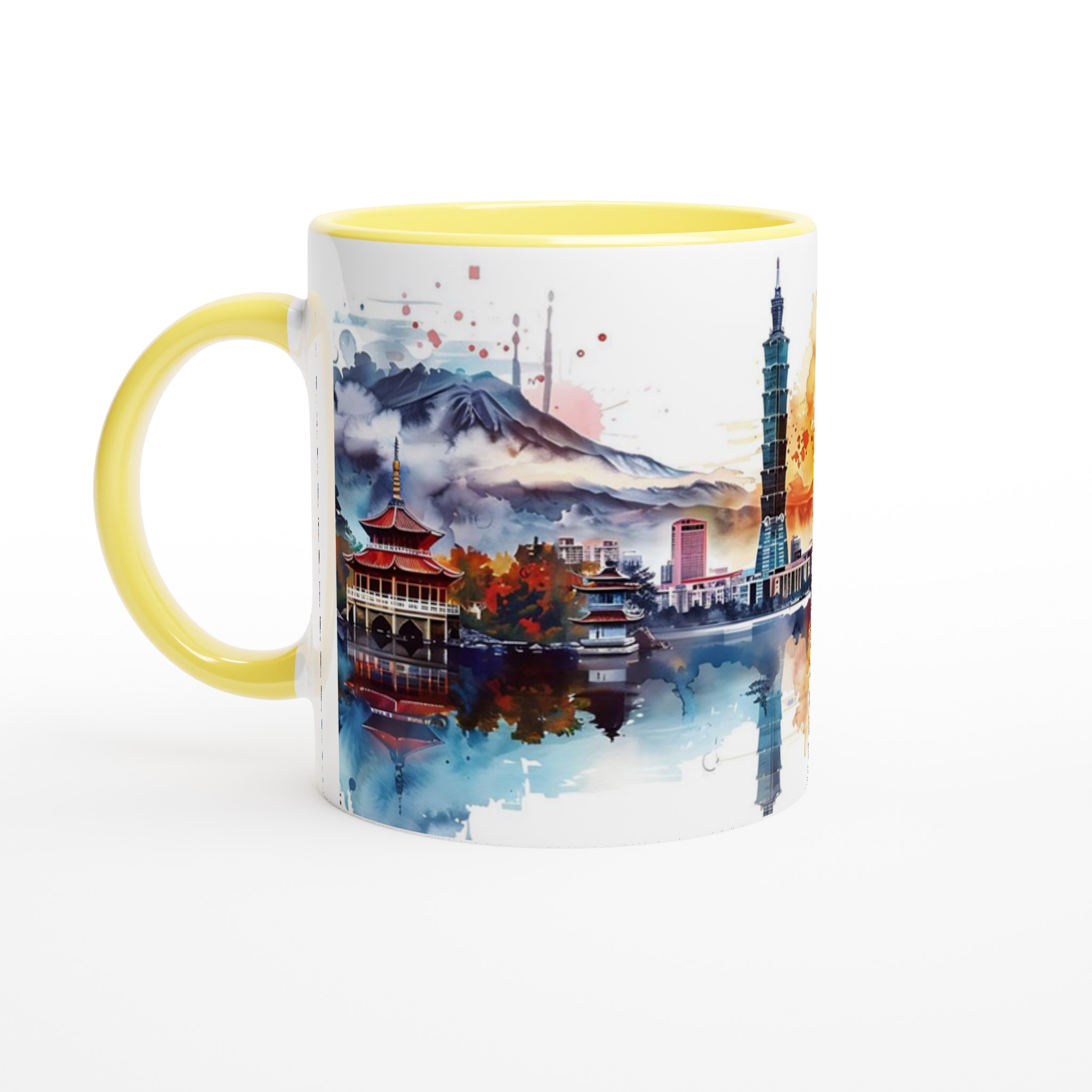 Taipei Watercolour Cityscape Mugg – 11 oz premium keramikmugg i ditt val av 7 färger 3 940f1948-2bea-4399-b724-3a0650bb7142