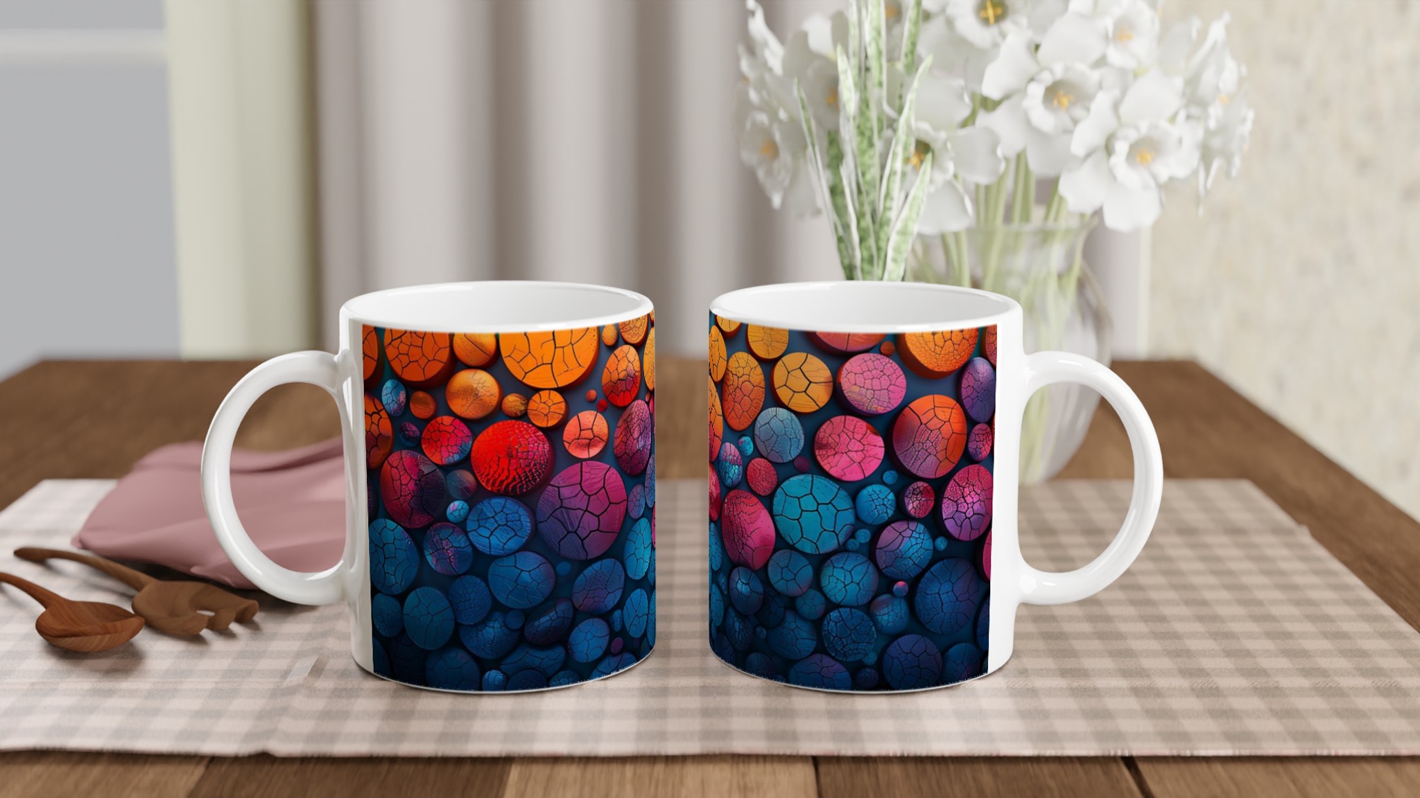 Abstract Crackle Design 11oz Keramikmugg – Vibrerande Färger för Din Vardag 10 94a438cd-5bcf-4ff4-bdc6-bdce565446fe