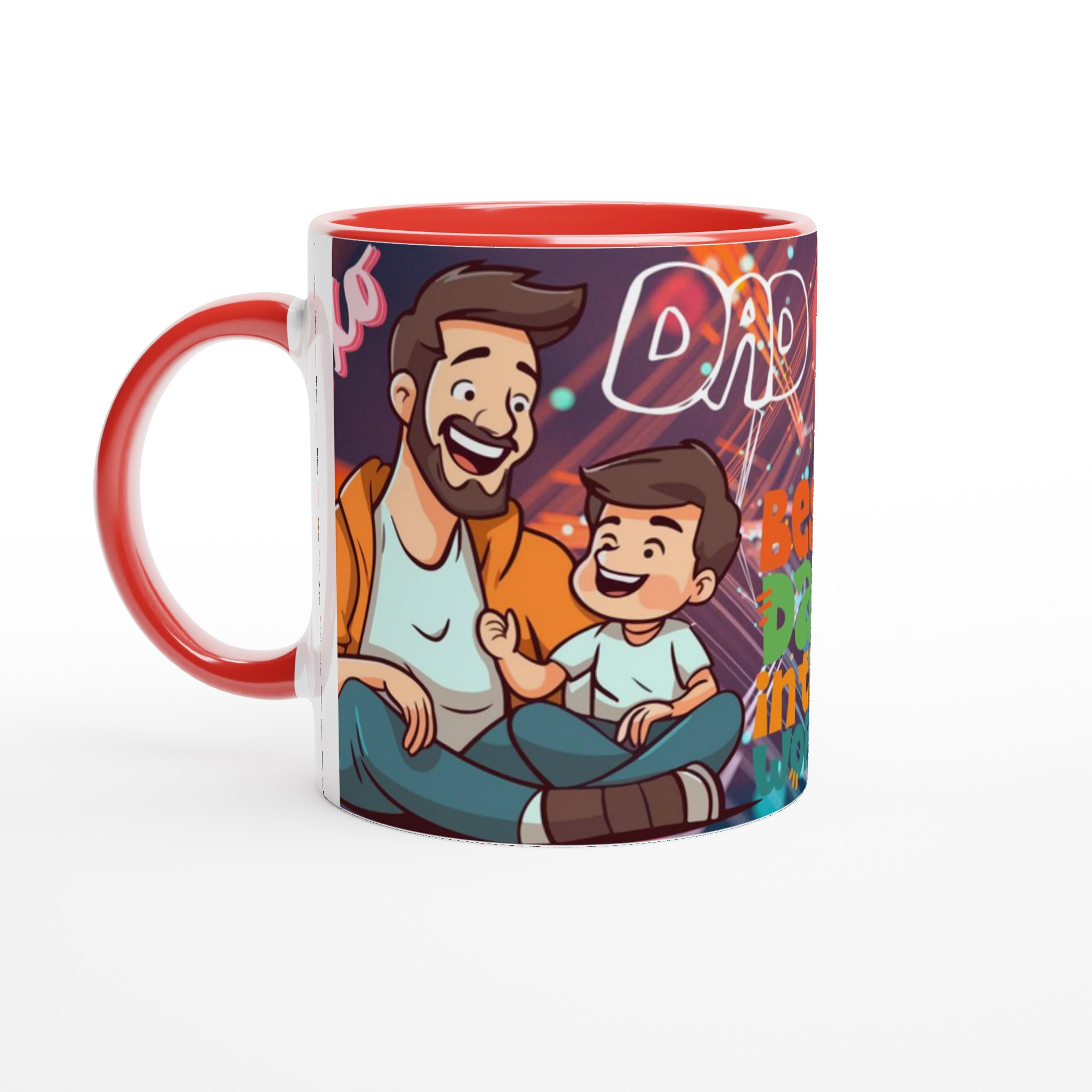 Vit 11oz keramisk mugg – hylla världens bästa pappa med charmiga färger 5 94b1dfc5-95de-4da4-aaf4-e04f3b387426