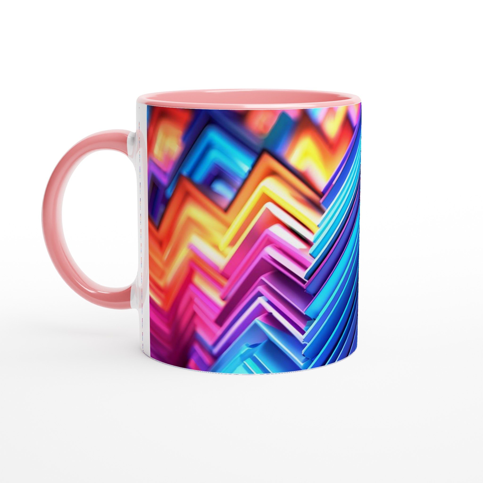 Abstrakt Neon Zigzag 11oz Keramikmugg – Dynamiska Färger för din Kaffestund 6 94be315b-136a-4977-966d-80c2a57e53c9