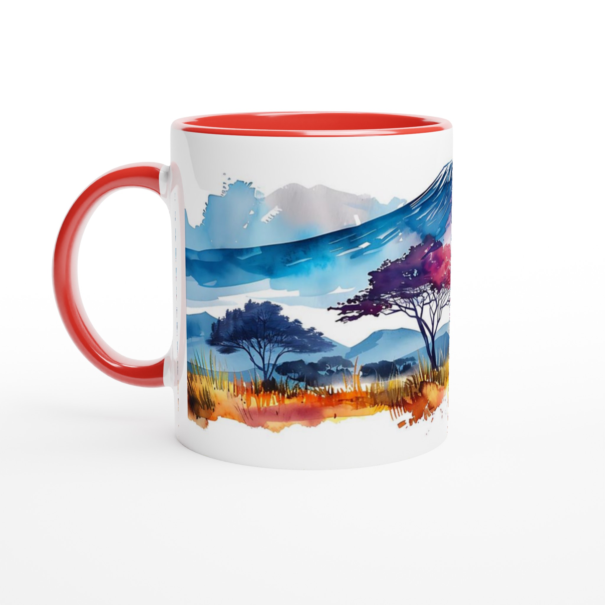 Mug med Akvarell Kilimanjaro Solnedgång – 11oz Keramikmugg i Sju Färger 5 94bff782-9e65-4d0b-8981-53001ed83b50