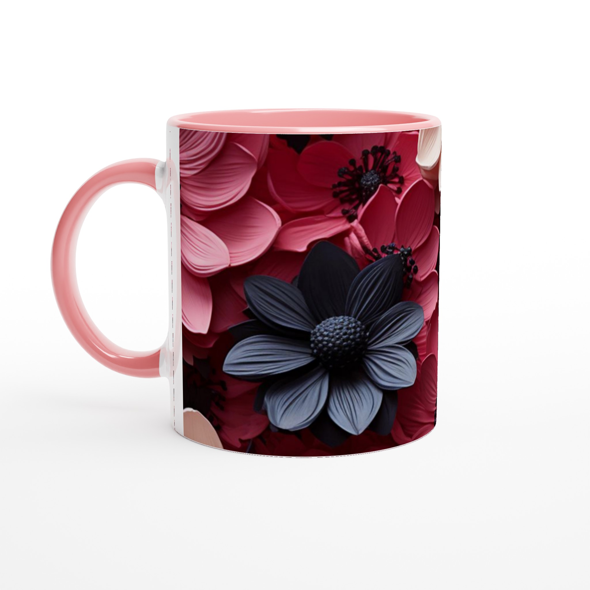 Vit 11oz keramisk mugg med blomstrande design i flera färgstarka nyanser 6 94e7c36e-c33e-46dd-9f68-26f8aa9296fb
