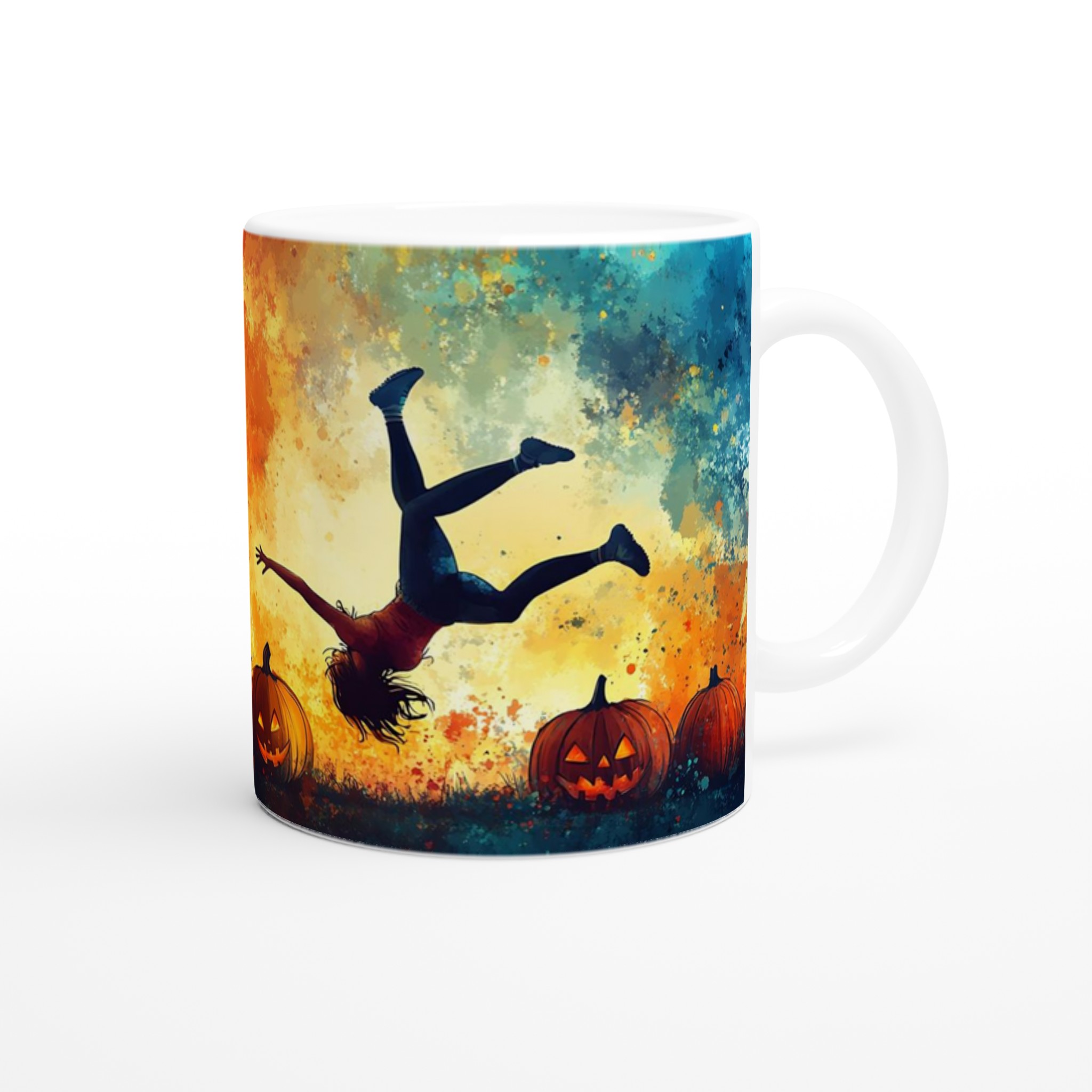 Magisk Halloween-Mugg - Dansande Silhuett & Pumpalyktor i Akvarell – Välj bland 7 Färger! 9 9513a1dc-aa6b-445a-ade7-37986b20628a