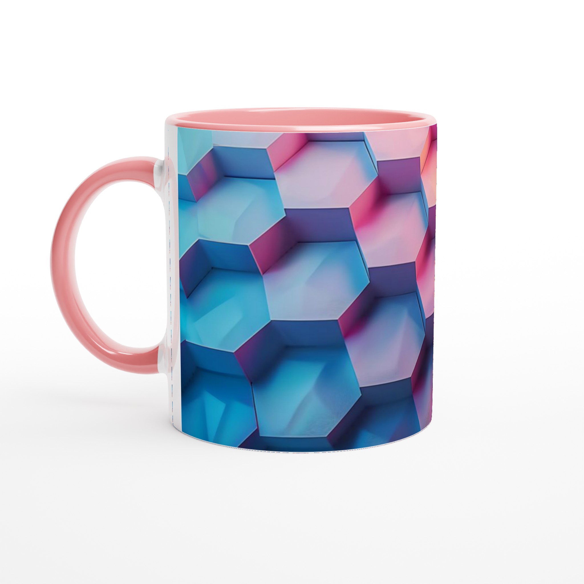 Abstrakt Hexagon Färggradient Mugg - 11oz Keramikmugg för kaffe, te & heta drycker i flera färger 6 95c00c0b-44ca-4ac3-b1ae-7d0ec76c211a