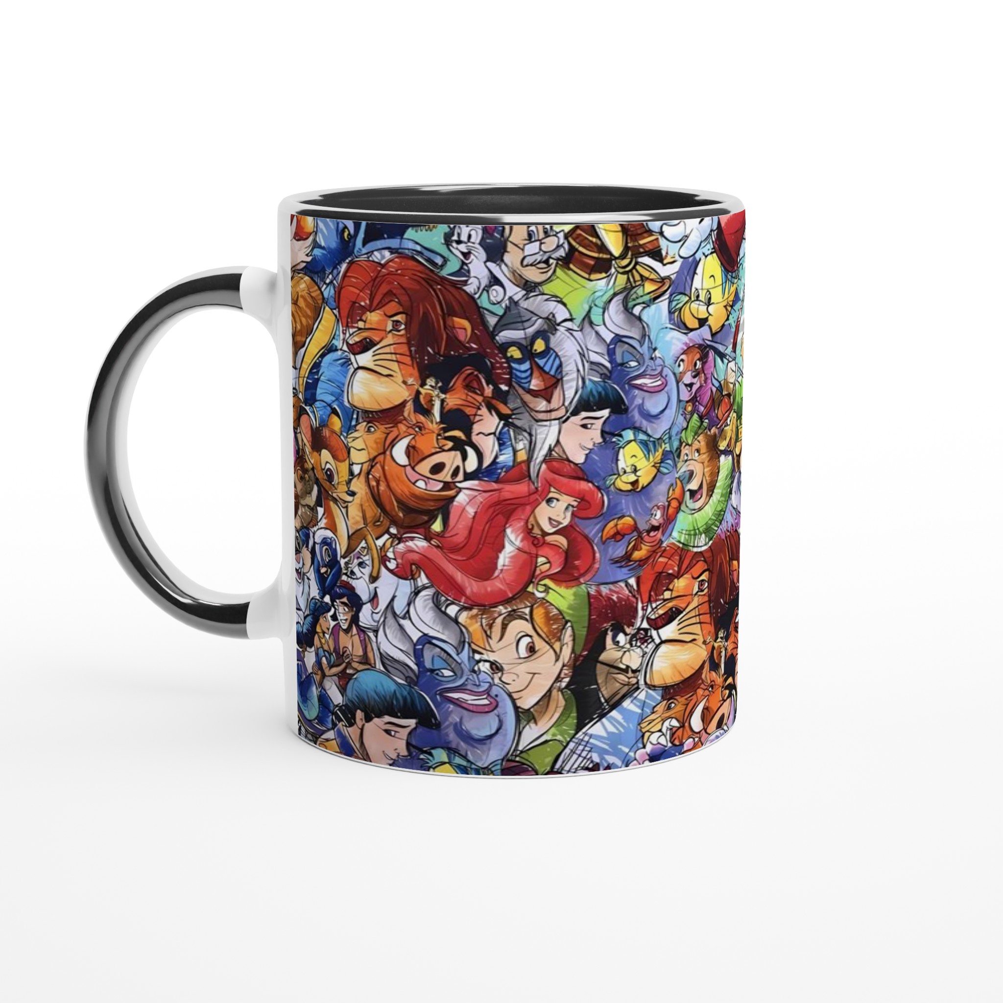 Vit 11oz keramisk mugg med färgstark, ikonisk Disney-karaktärsgalaxi – välj din perfekta färg! 4 95ca481c-9f5b-4db8-a93c-014454fa76c7
