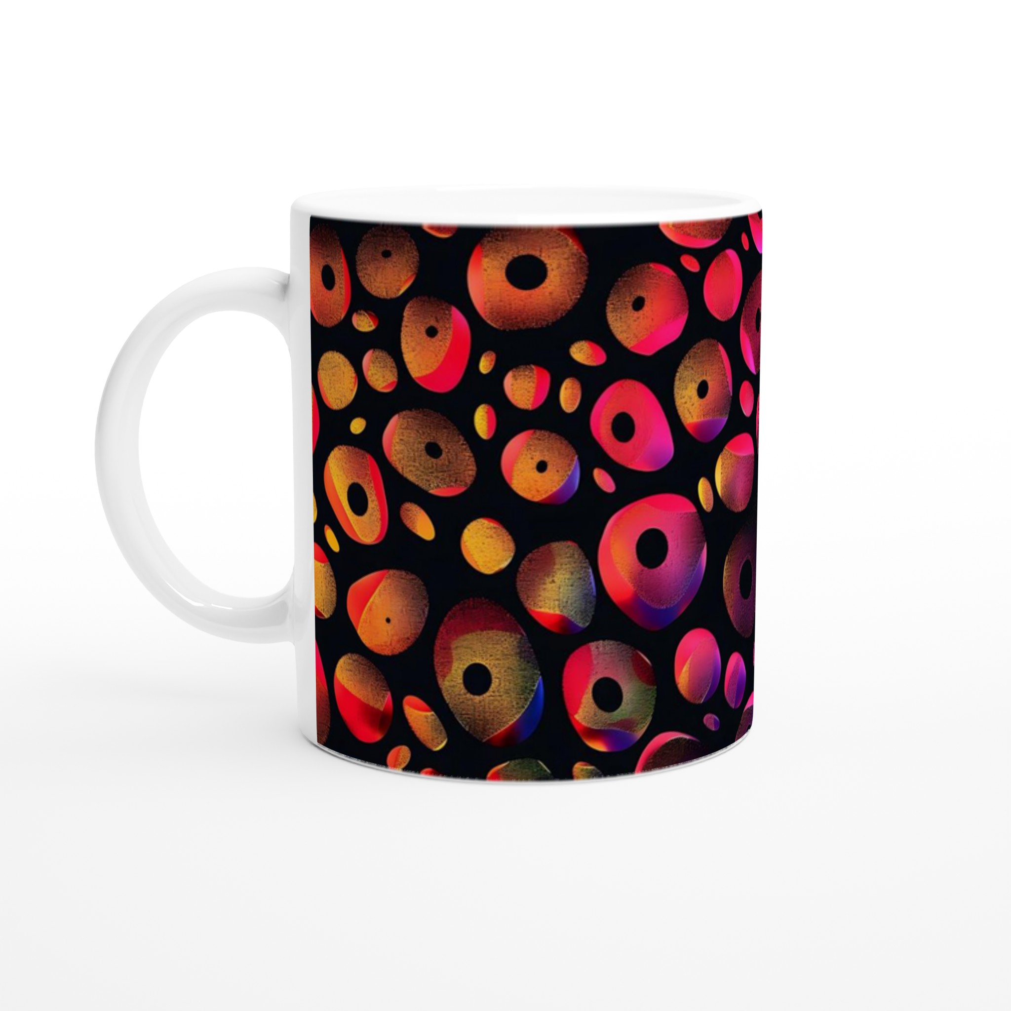Abstrakt Neon Bubbel Keramikmugg - 11 oz Kaffemugg i Ditt Val av Färgstarka Nyanser 1 95d0ce8a-df0a-44fb-8409-ef69d3d4a4ea