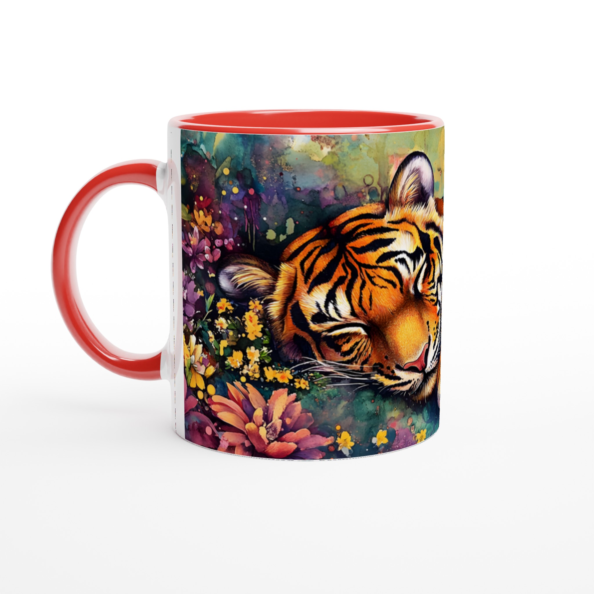 Vit 11oz keramisk mugg med färgstark tigerdesign – välj bland sju livfulla keramiska nyanser 5 95d2c58c-930d-4909-b806-785f38ce1898