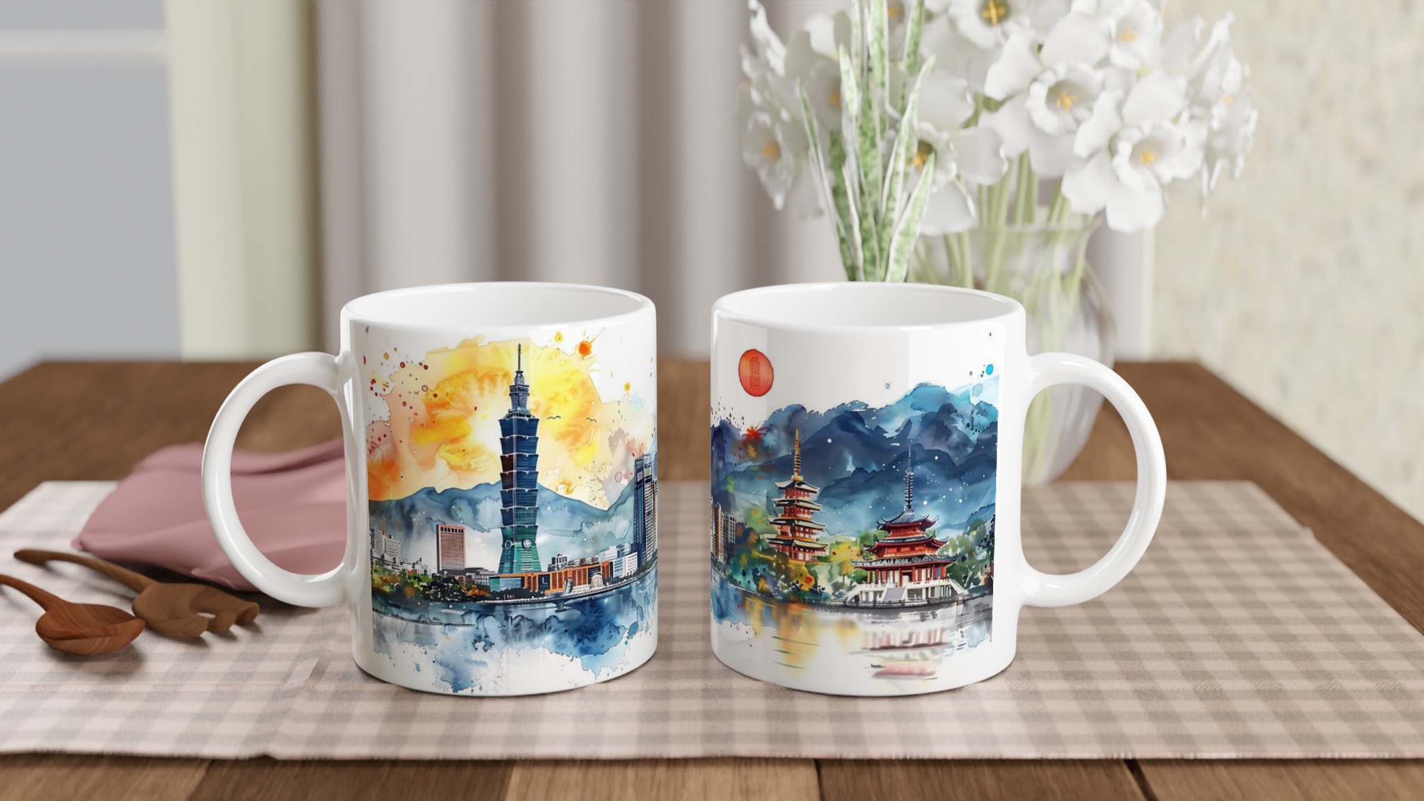Stilren Keramikmugg - Stadslandskap i Akvarell | 11oz Premium Mugg i Flera Färger 10 95dadf2b-5469-464b-838b-1f75f543e975