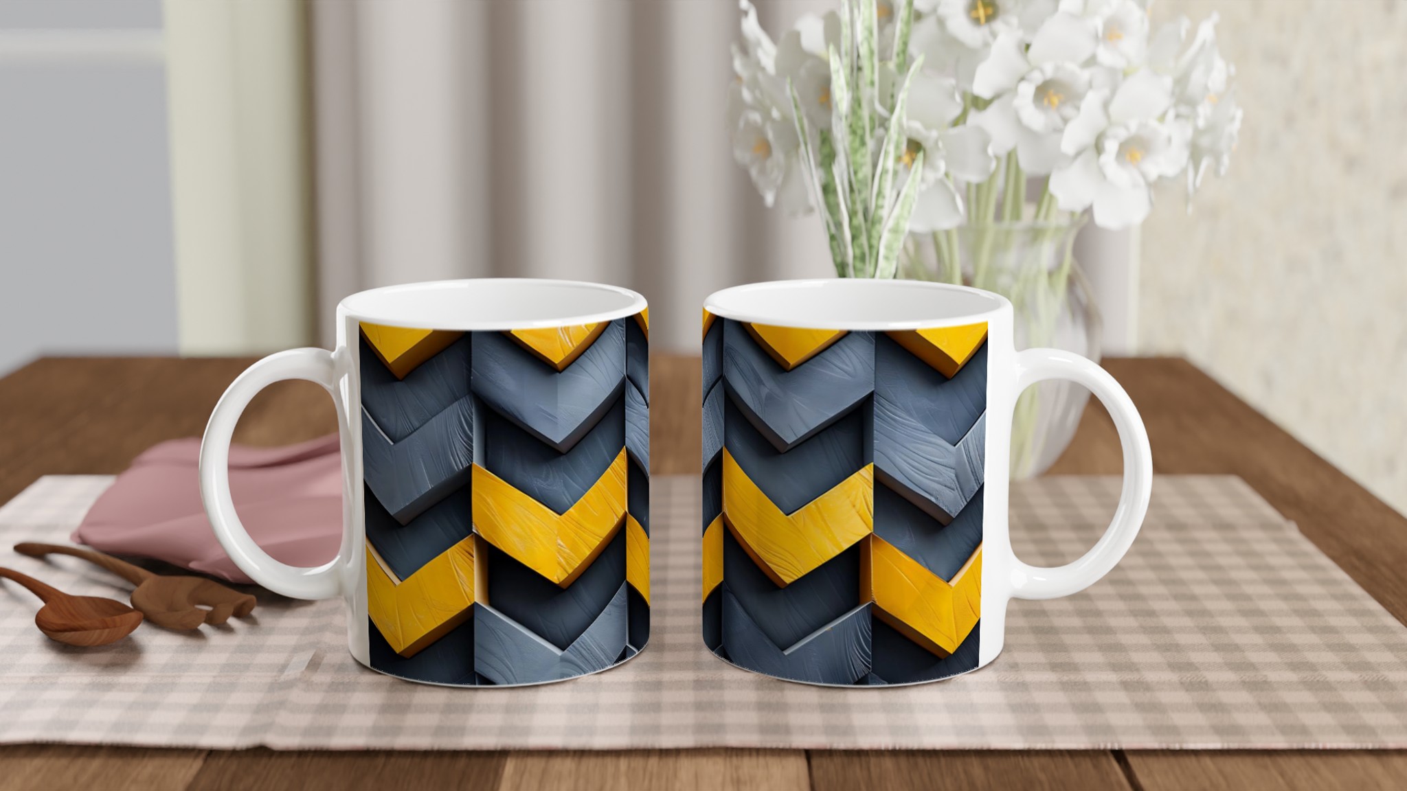Abstrakt Chevron Mugg - Moderna Linjer och Levande Färgval 10 96130f15-7b3e-46a9-82ed-89bc567ca454