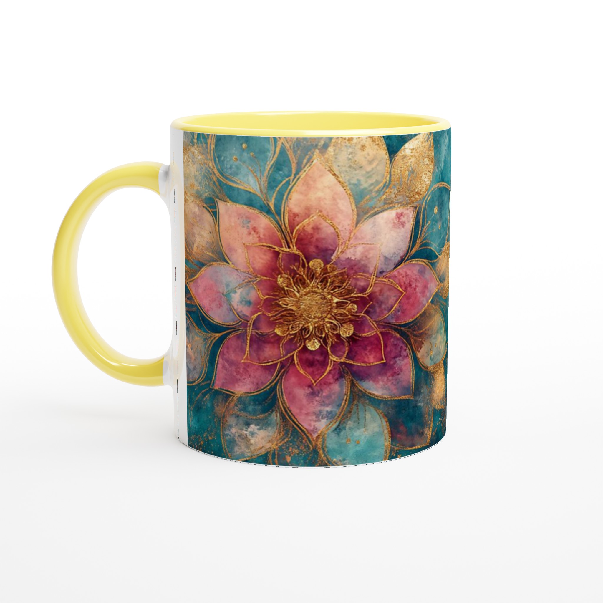 Lyxig Keramisk Mugg med Gulddetaljer & Akvarellblomma – 11oz, Välj Din Färg! 3 96173b52-7bd9-4a77-bafd-41a29162aaff