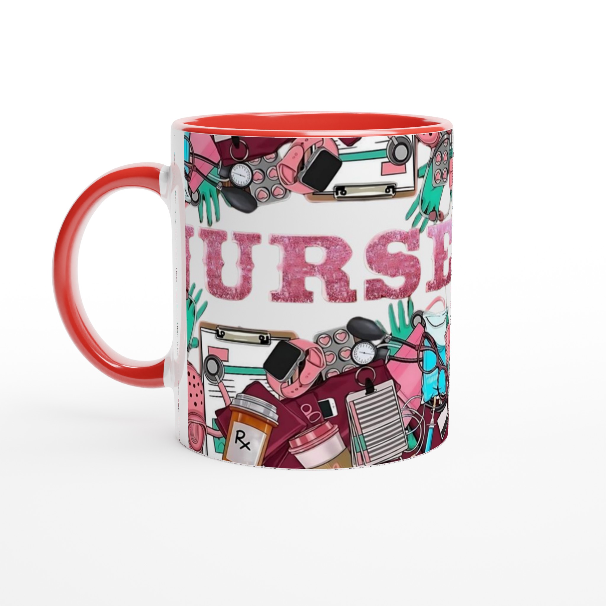 Keramisk mugg 11oz med rosa Nurse-design – välj bland 7 färgstarka keramfärger 5 961f6380-7822-4495-9a9d-6c759964c514