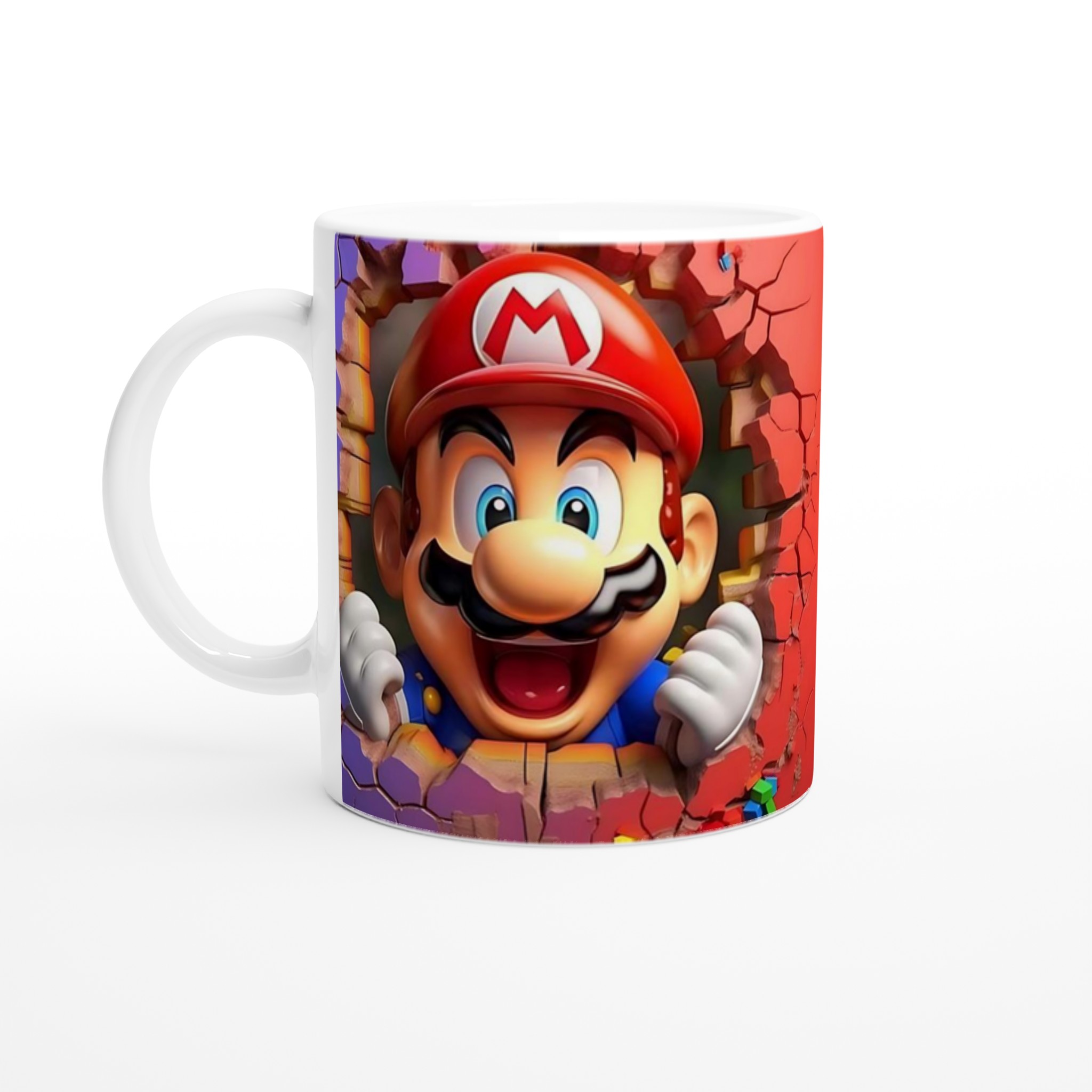 Vit 11oz Keramisk Mugg med Livfull Super Mario-design – Välj Bland Sju Färgstarka Keramiska Nyanser 1 9634daec-64de-4786-8bf4-70d6835edda9