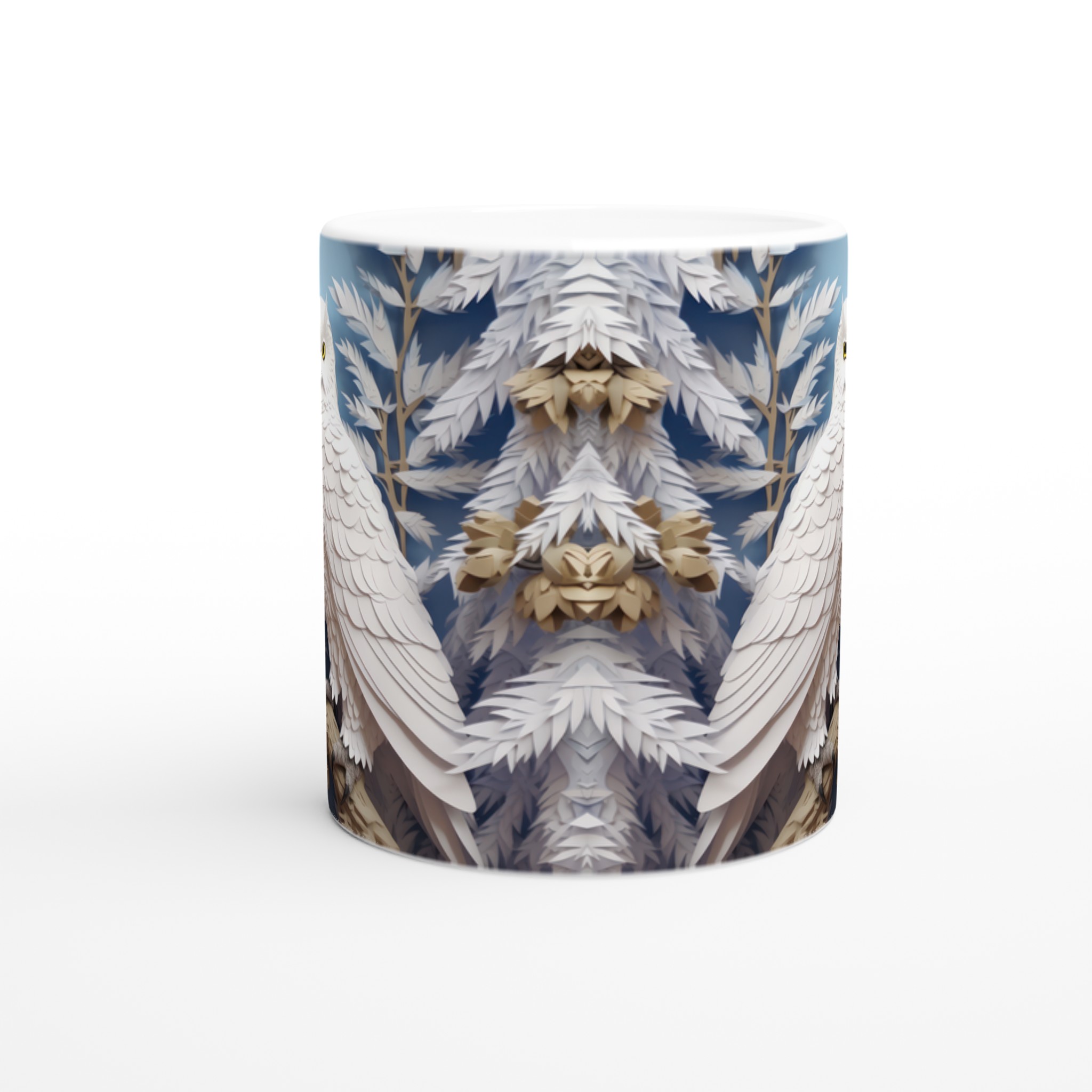 Vit 11oz keramisk mugg med elegant snövitt ugglemotiv – välj bland sju färgstarka keramfärger 8 963e1777-e22b-4c4a-ab1d-0078974ed644