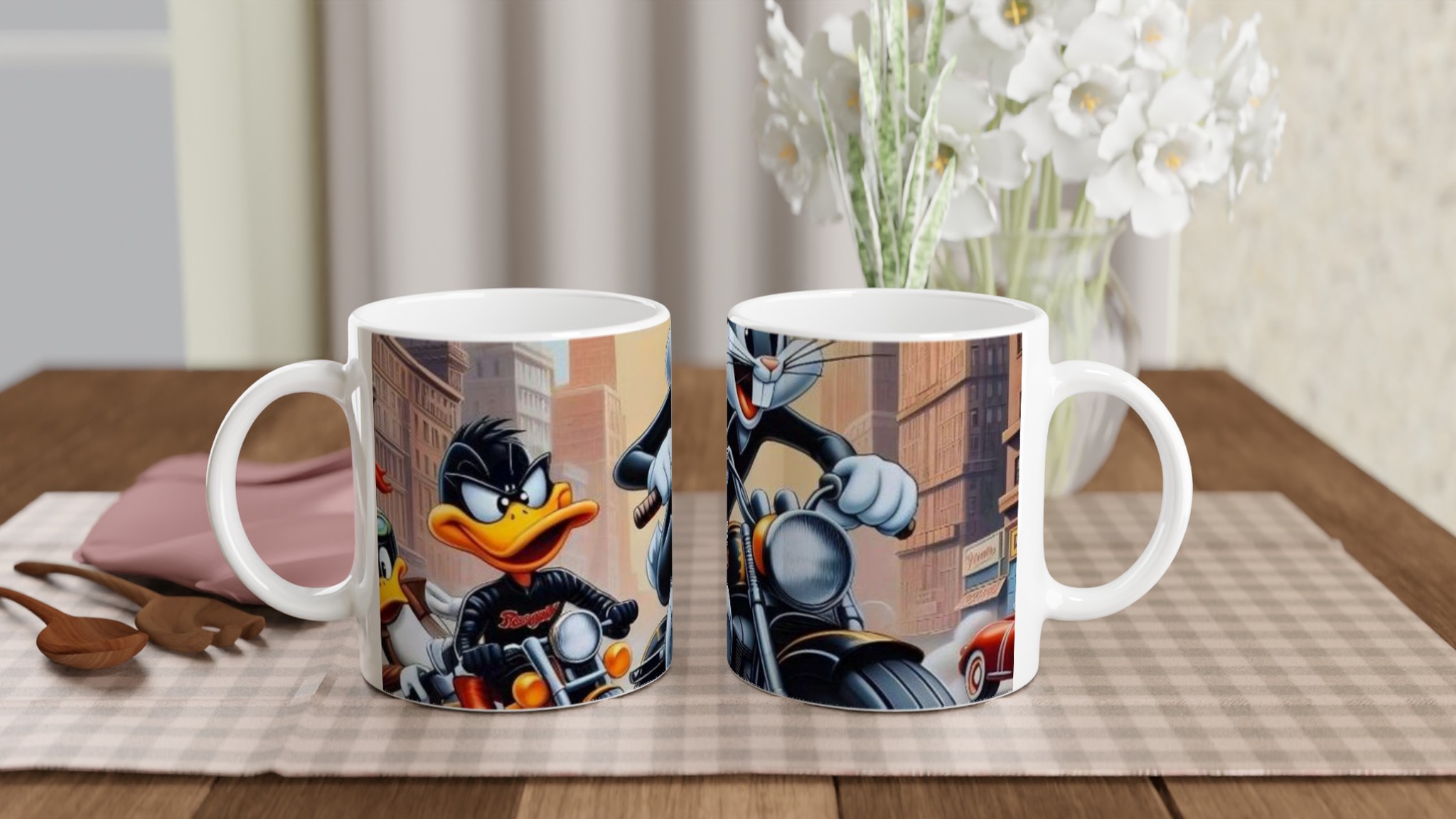 Vit 11oz keramisk mugg med livfullt Looney Tunes-motiv – välj bland sju färgstarka keramiska nyanser 10 96435538-0c83-4051-b61a-705633c6a01b