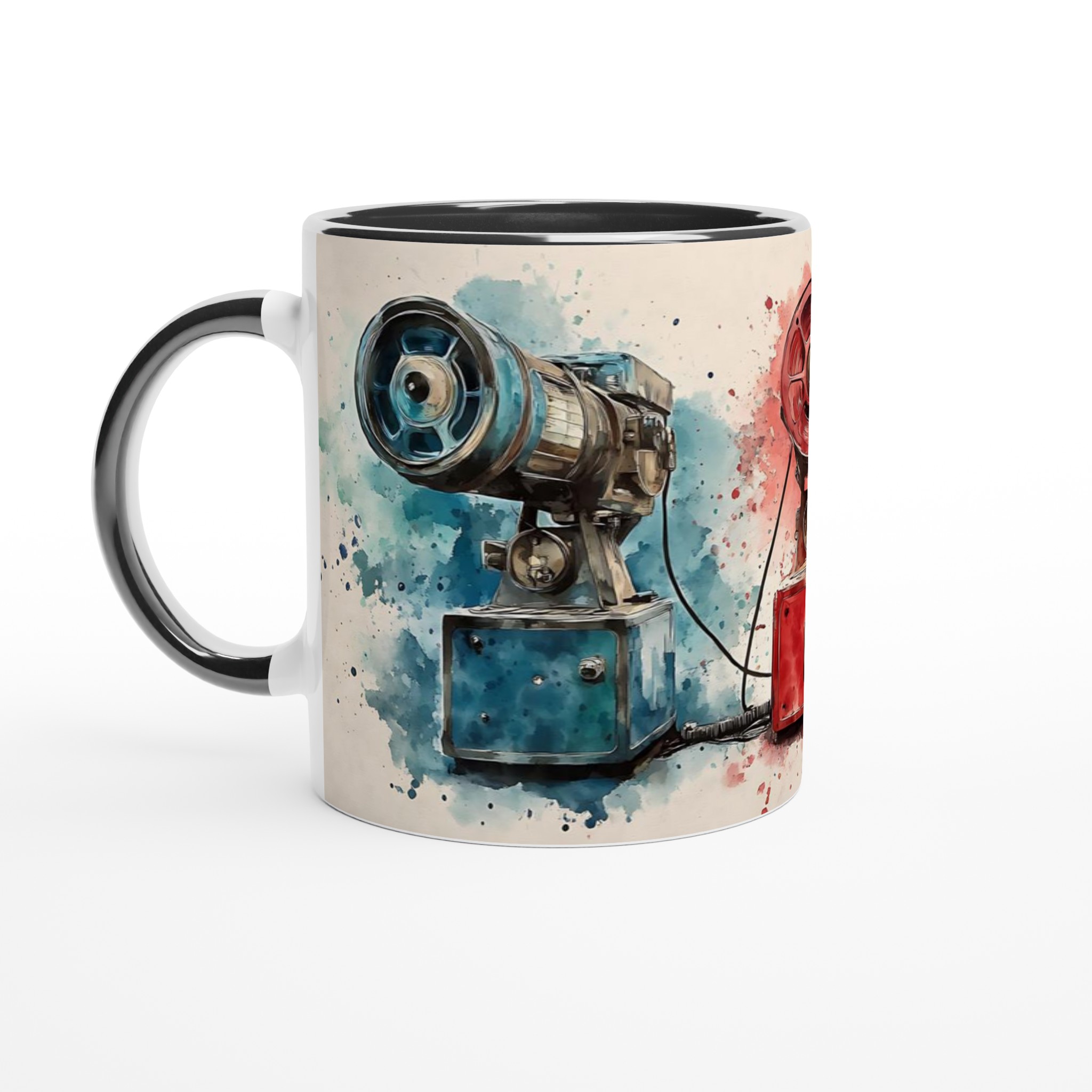 Retro Projektor Art Mugg – Färgstark Vattenfärg Design, Välj Din Favoritfärg 4 9648cebb-5dbc-4844-91bd-48d18900109e