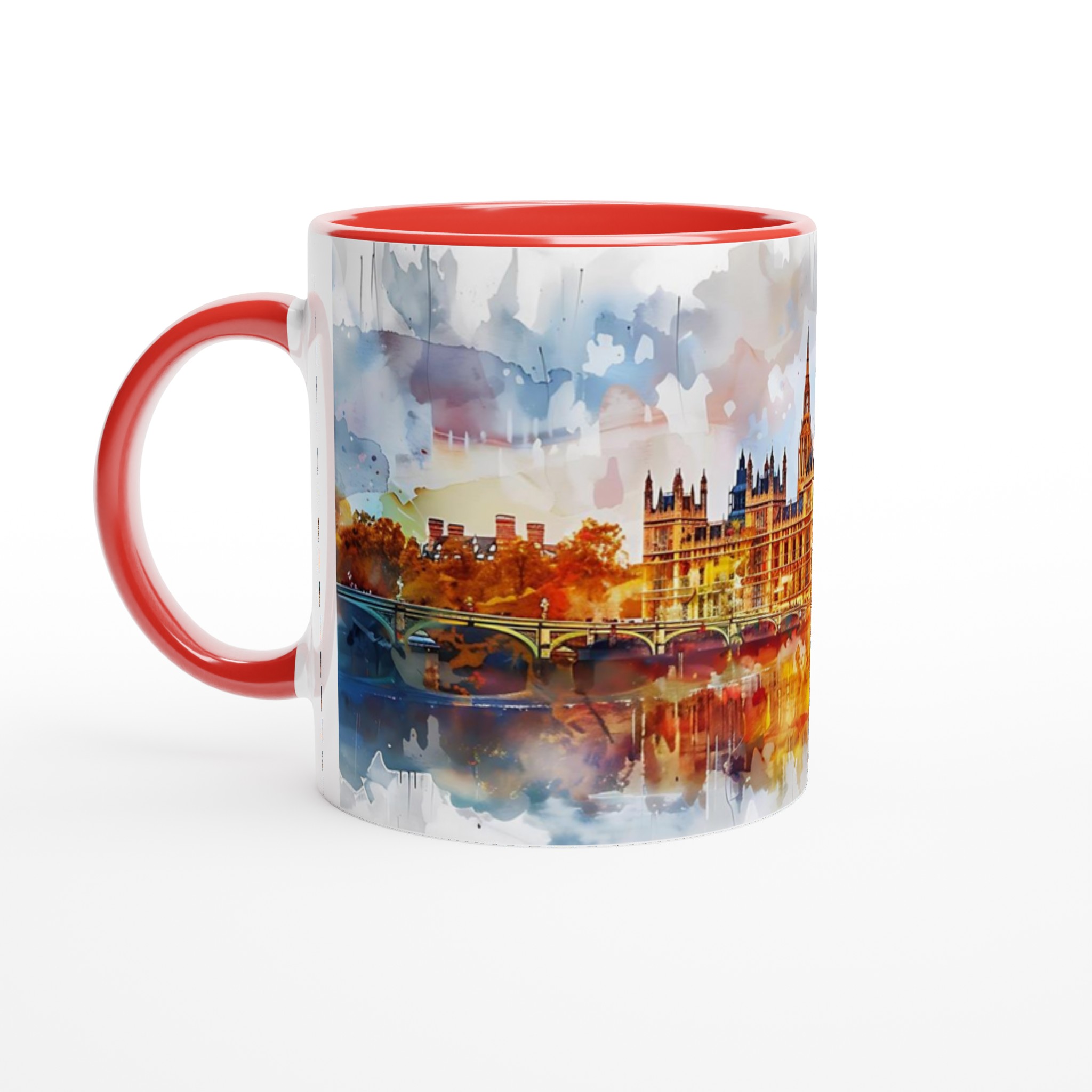 London Watercolor Skyline Mugg – Konstnärlig Vit Keramikmugg 11oz 5 966b8c4f-7483-4b58-9c47-1e6ce804957c