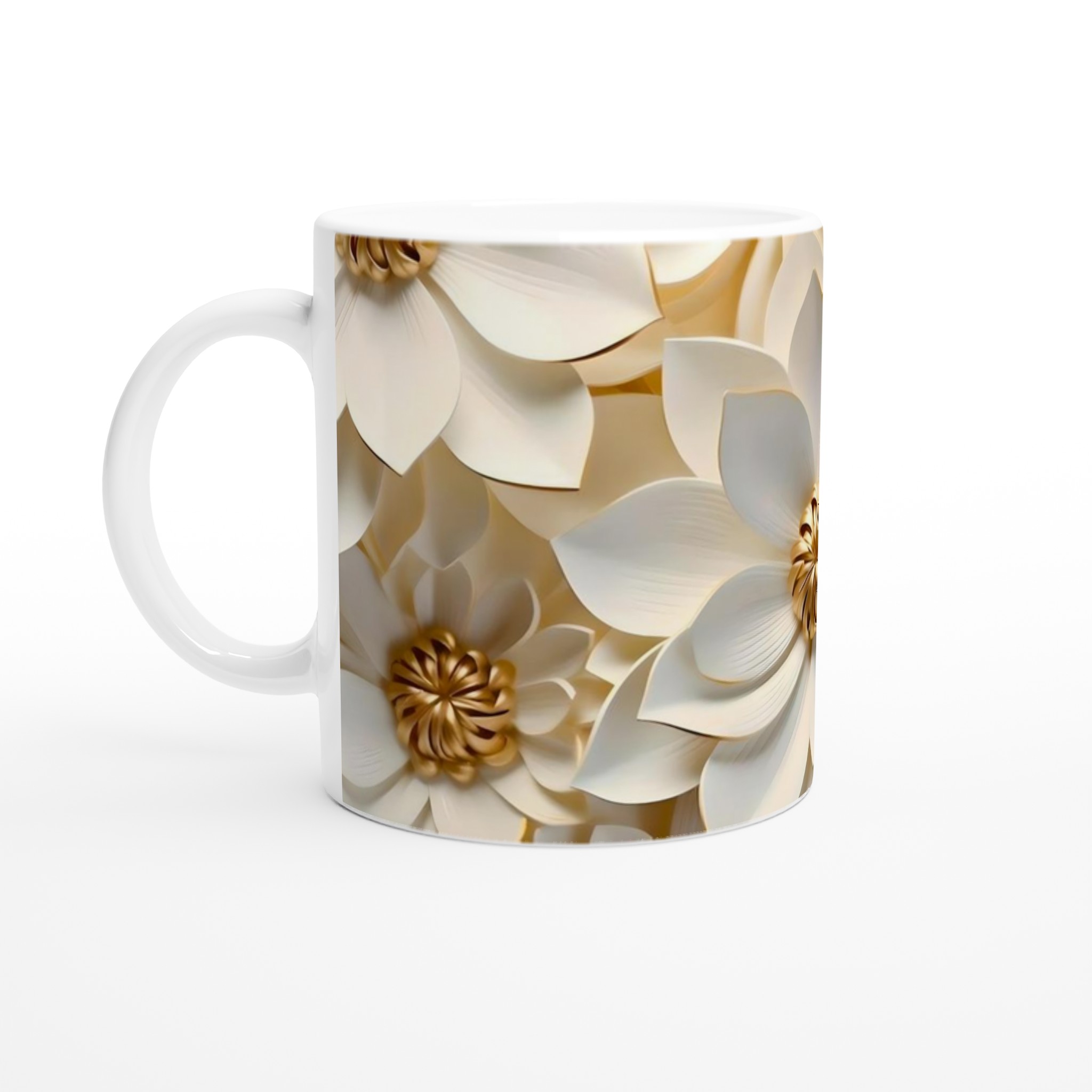 Vit 11oz keramisk mugg med elegant, blomstrande gulddetalj – välj din perfekta färg 1 9676fea4-c567-4c83-b958-78791e8925e2