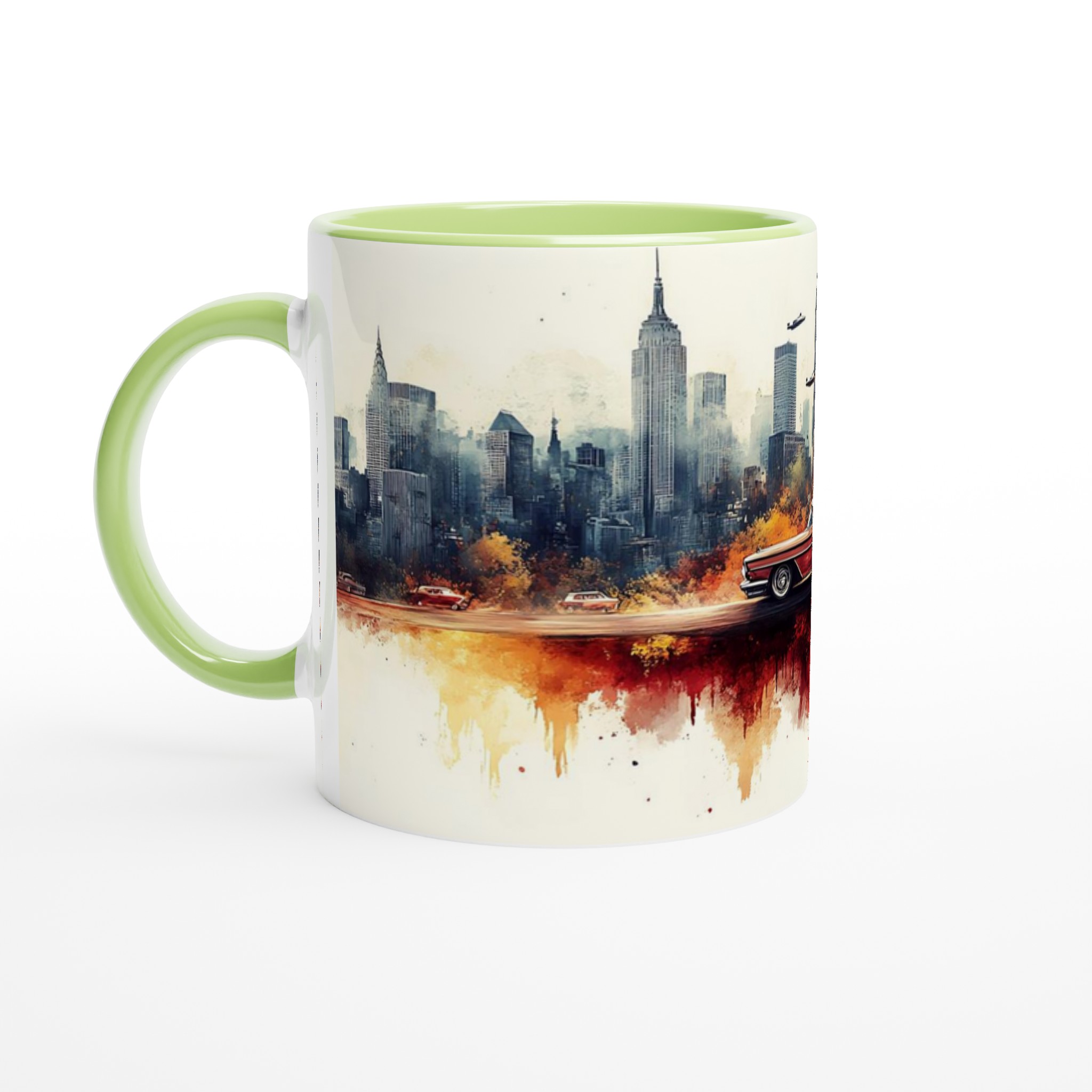 Retro Cityscape Drömmugg – 11 oz Keramisk Kaffemugg i ditt val av färg 8 968bcd6a-f715-430c-a086-b44bc8912e64