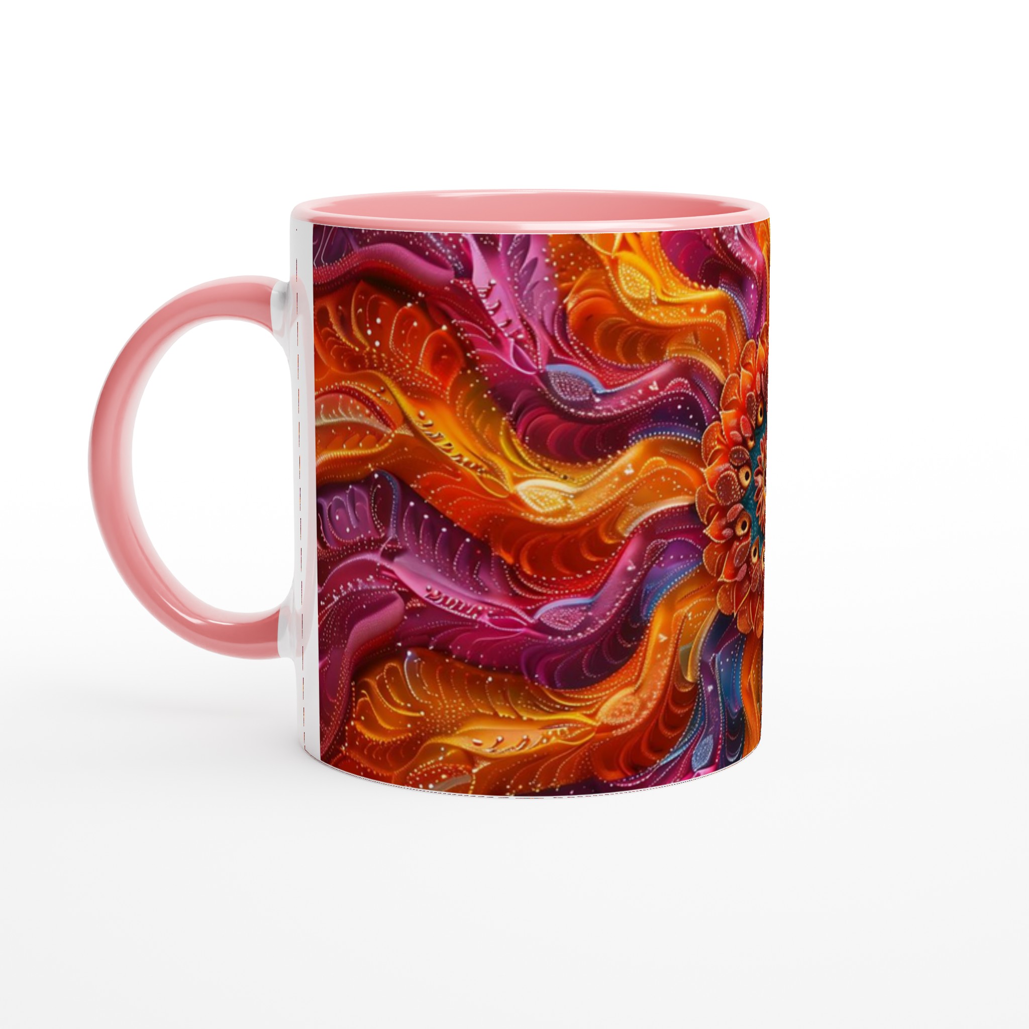 Abstrakt Mandala Keramikmugg - 11oz, Välj Bland Flera Levande Färger 6 969f7c73-cb41-4dee-9701-2e47c3714b16