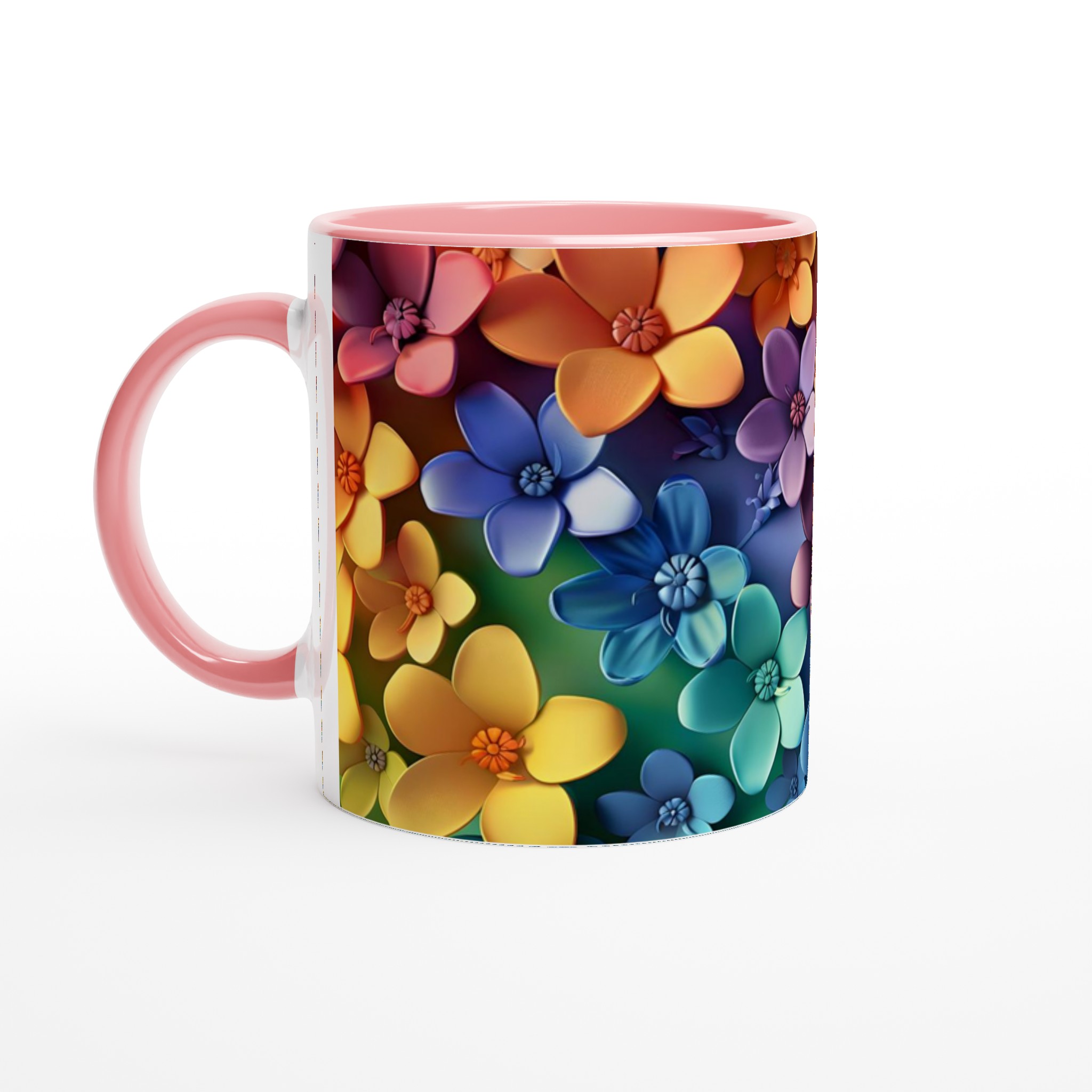 Färgsprakande Blomstermugg – 11oz Keramikmugg i Ditt Val av Färg 6 96bb98f6-d2b6-44d0-bdb0-dbae060dacdf