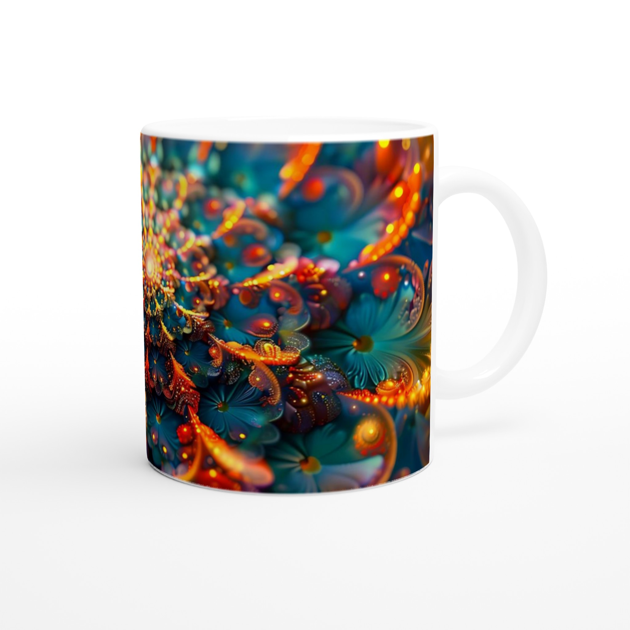 Psykedelisk Blomstrande Mandala Mugg – 11 oz Keramikmugg i Vibrerande Färgval 10 96c0a9c7-a75a-419a-8625-06fc289efaa8