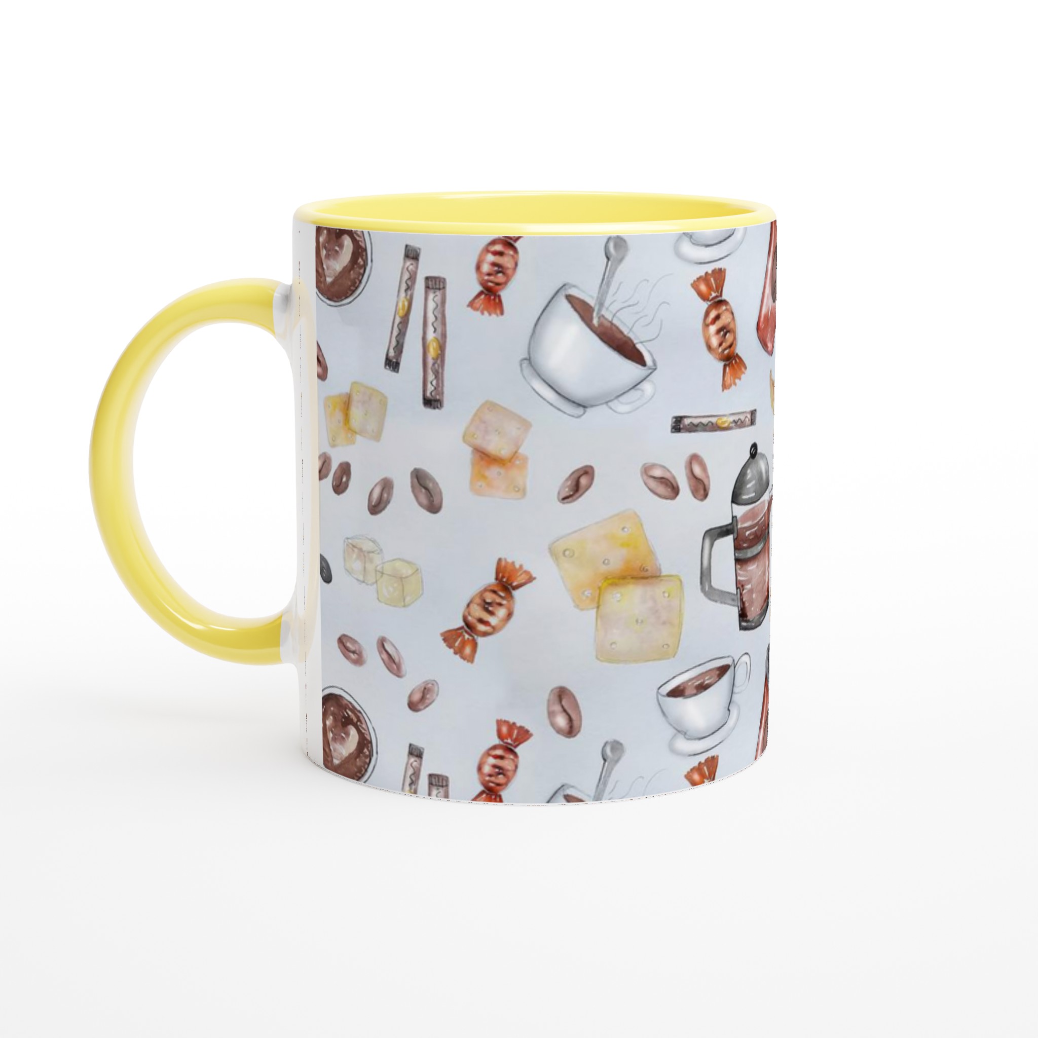 Vit 11oz keramisk mugg med charmigt kaffemotiv – välj bland sju livfulla färger 3 96c4007e-c783-4ab0-a119-608db8a599a2