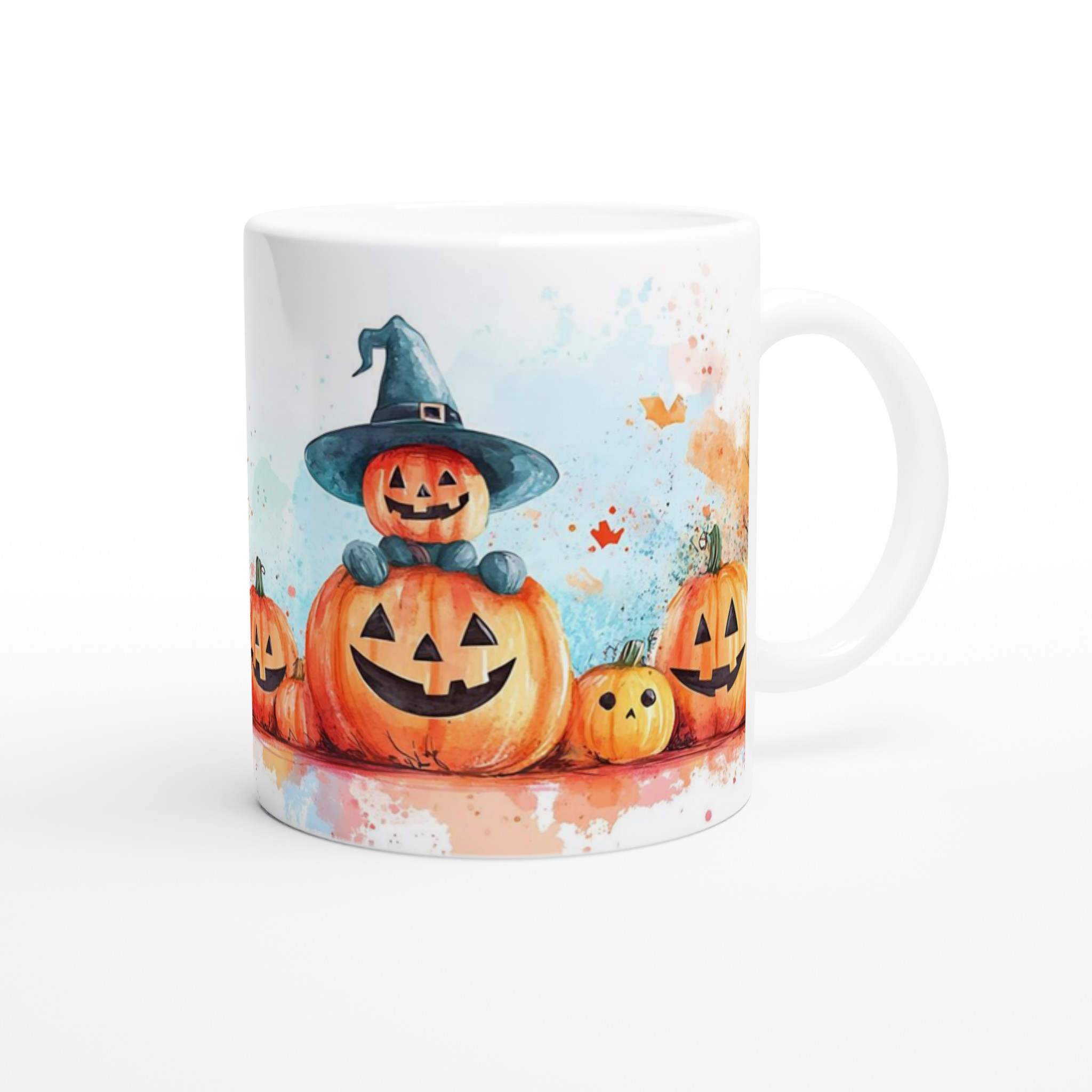 Lekfull Halloween Pumpa Mugg - Keramisk Kopp med Akvarell-inspirerad Design i Ditt Val av Färg 9 96d5f95b-b9c5-4f70-98cf-02056c7beb4e