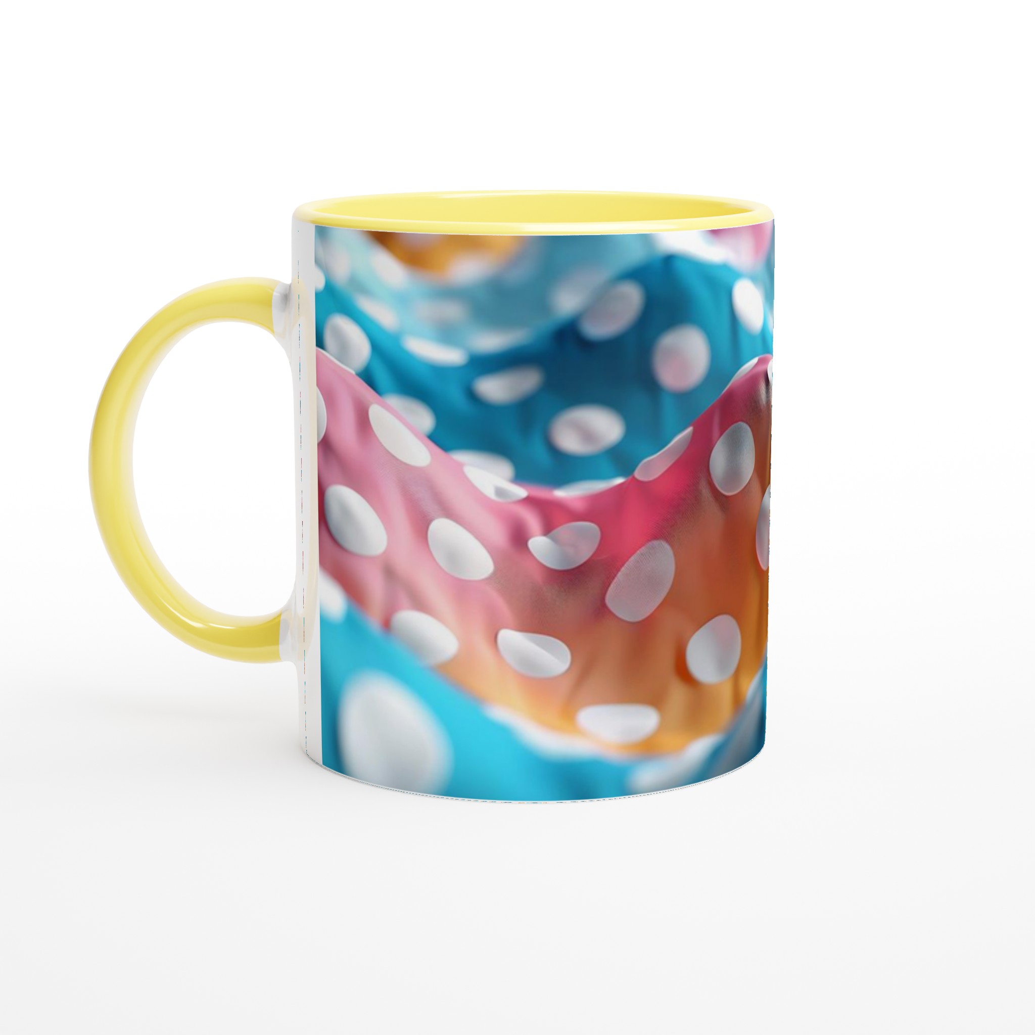 Mönstrad 11oz Keramisk Mugg: Färgglad Design med Vita Prickar i Ditt Val av Färg 3 96f3797b-39d7-42e5-bf62-3a76147dfe9f