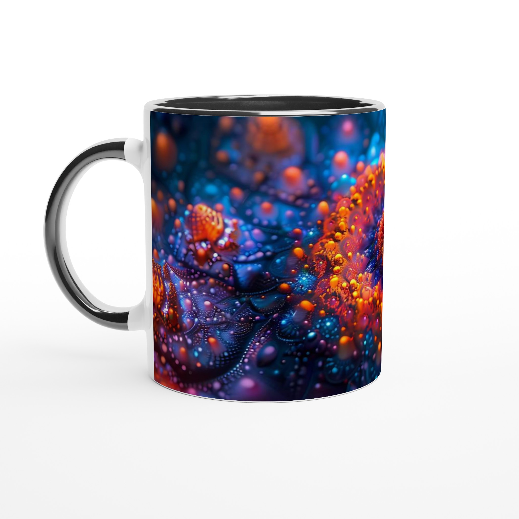 Kosmisk Fraktal Mugg - Livfulla Neonfärger på 11oz Keramik, Välj Din Favoritnyans! 4 972d6b54-08f7-4143-848d-705d9a10bcee