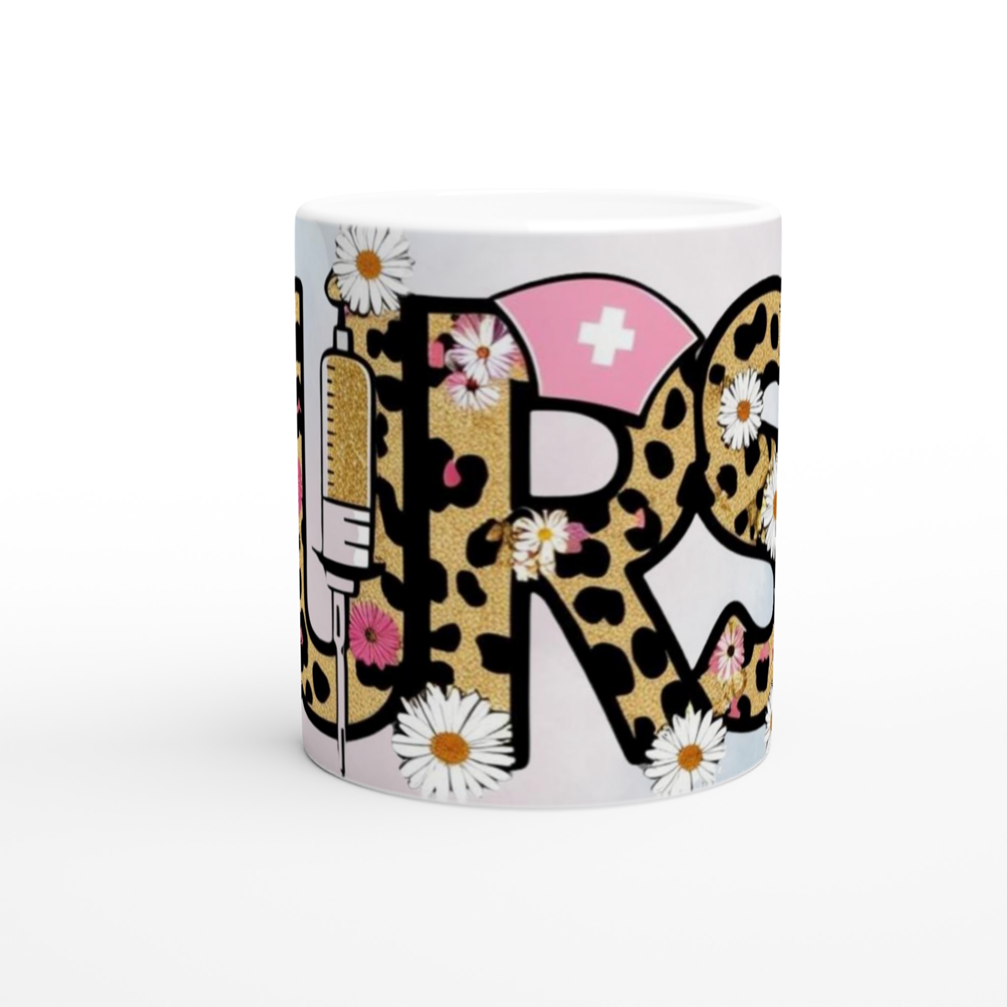 Vit 11oz keramisk mugg med gnistrande leopardmönster och blomsterinspiration – välj din favoritfärg 8 9778796a-7f42-4666-9b88-421db7396793