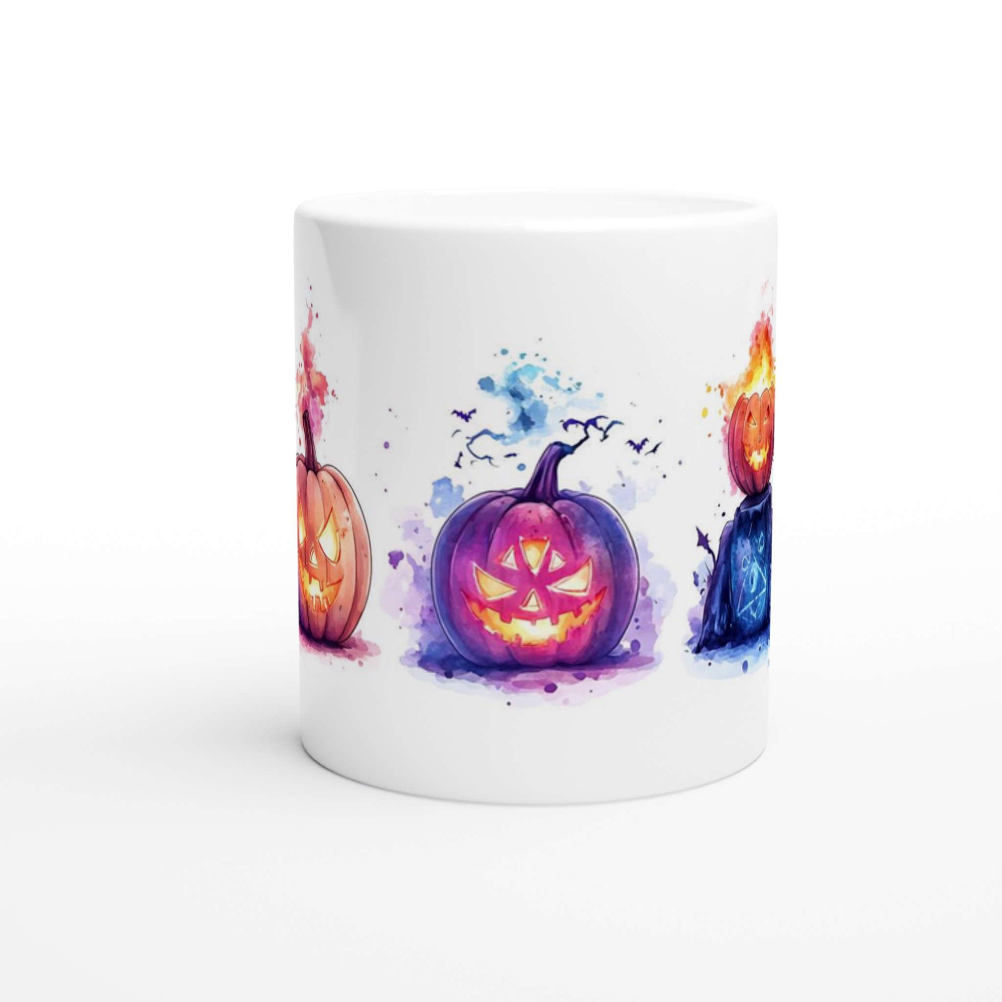 Vit 11oz keramisk mugg med Halloween-inspirerade mystiska motiv i flera färger 8 978903d0-d0b4-470e-9b0c-94f7c30c1c6e