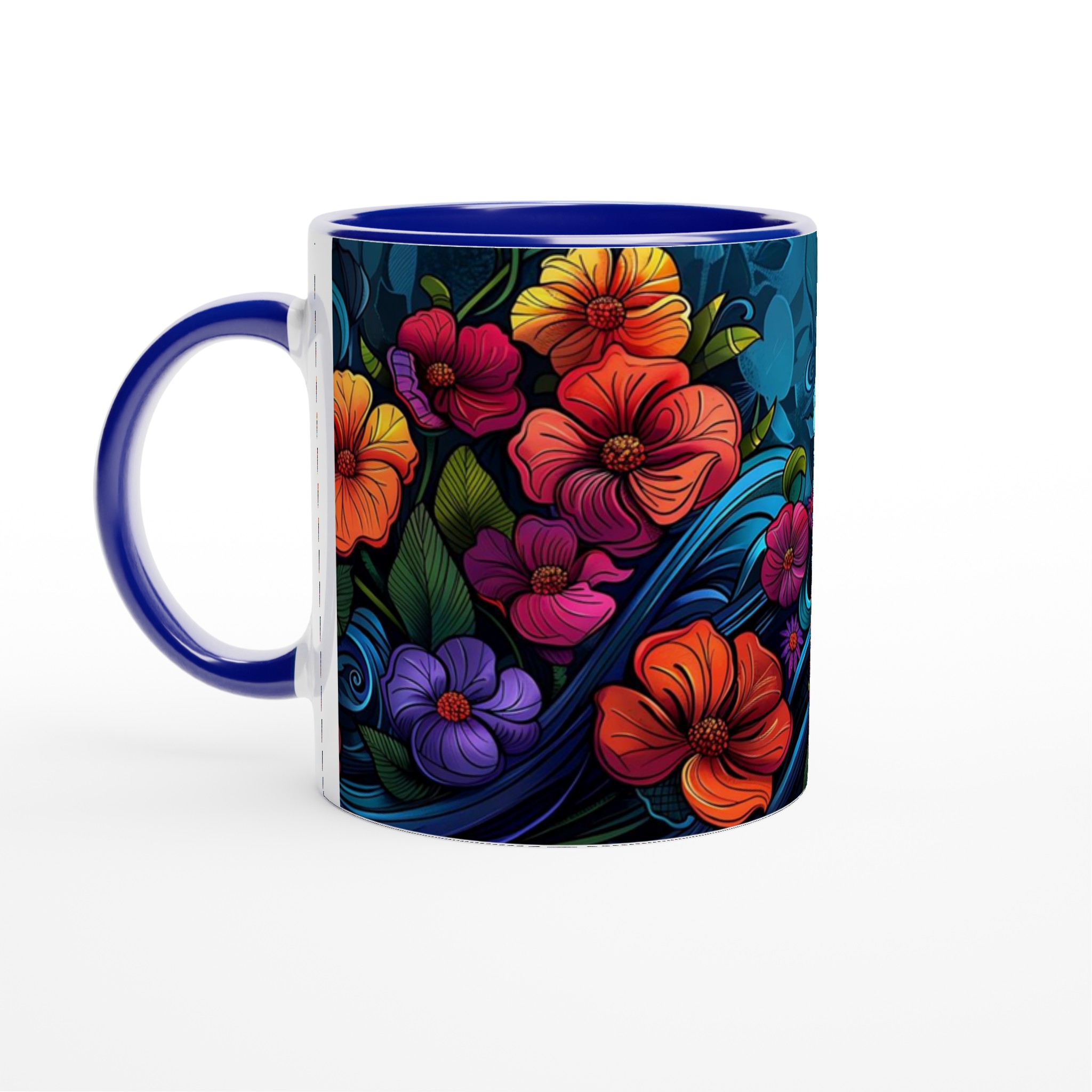 Tropisk Blomsterprakt Keramikmugg - 11oz, Välj Bland 7 Levande Färger 2 978dbf3c-0c6e-4659-8110-5de09c636909