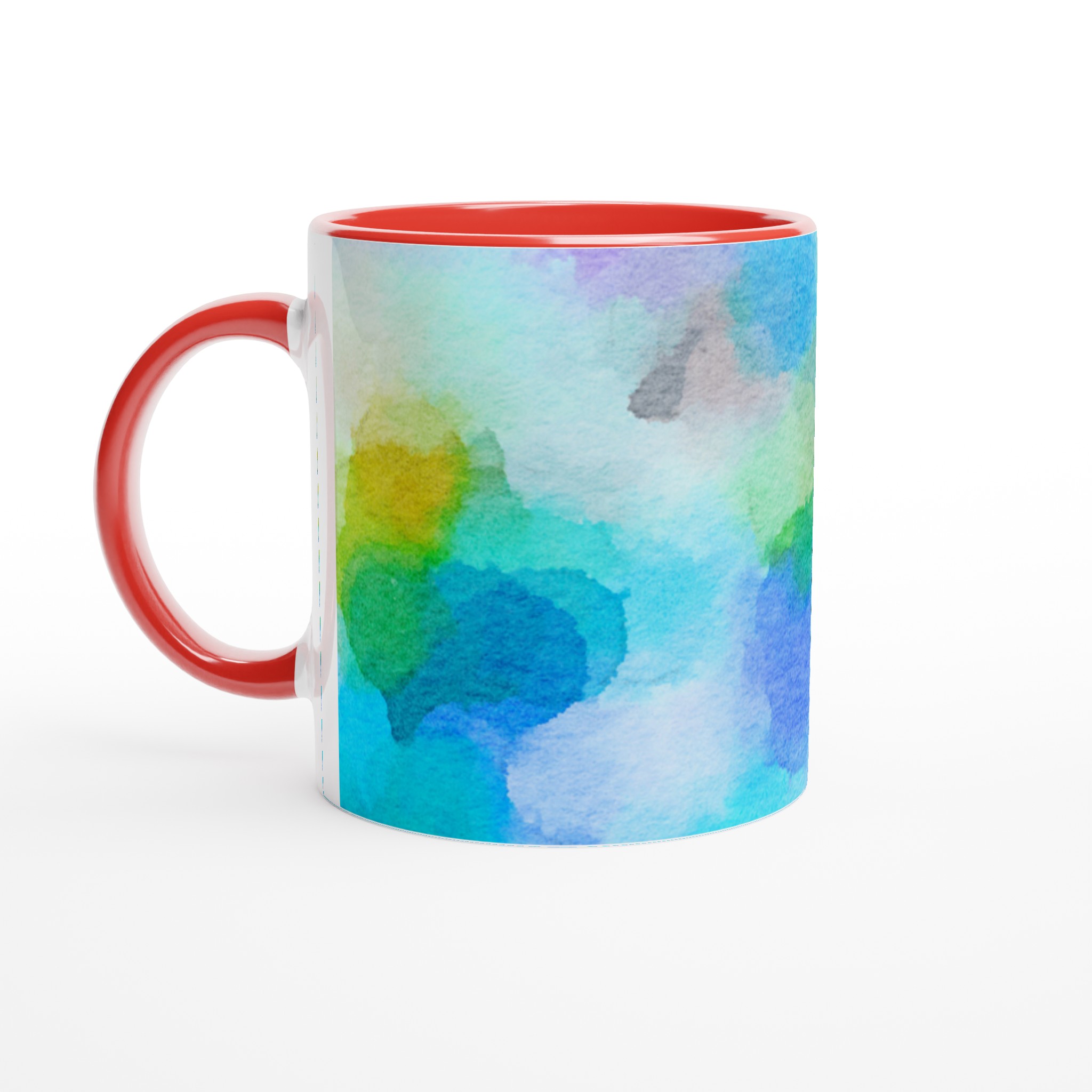 Vit 11oz keramisk mugg med akvarellinspirerad design i flera färgstarka nyanser 5 97abbfdb-c830-4912-8aef-51f3609e5645